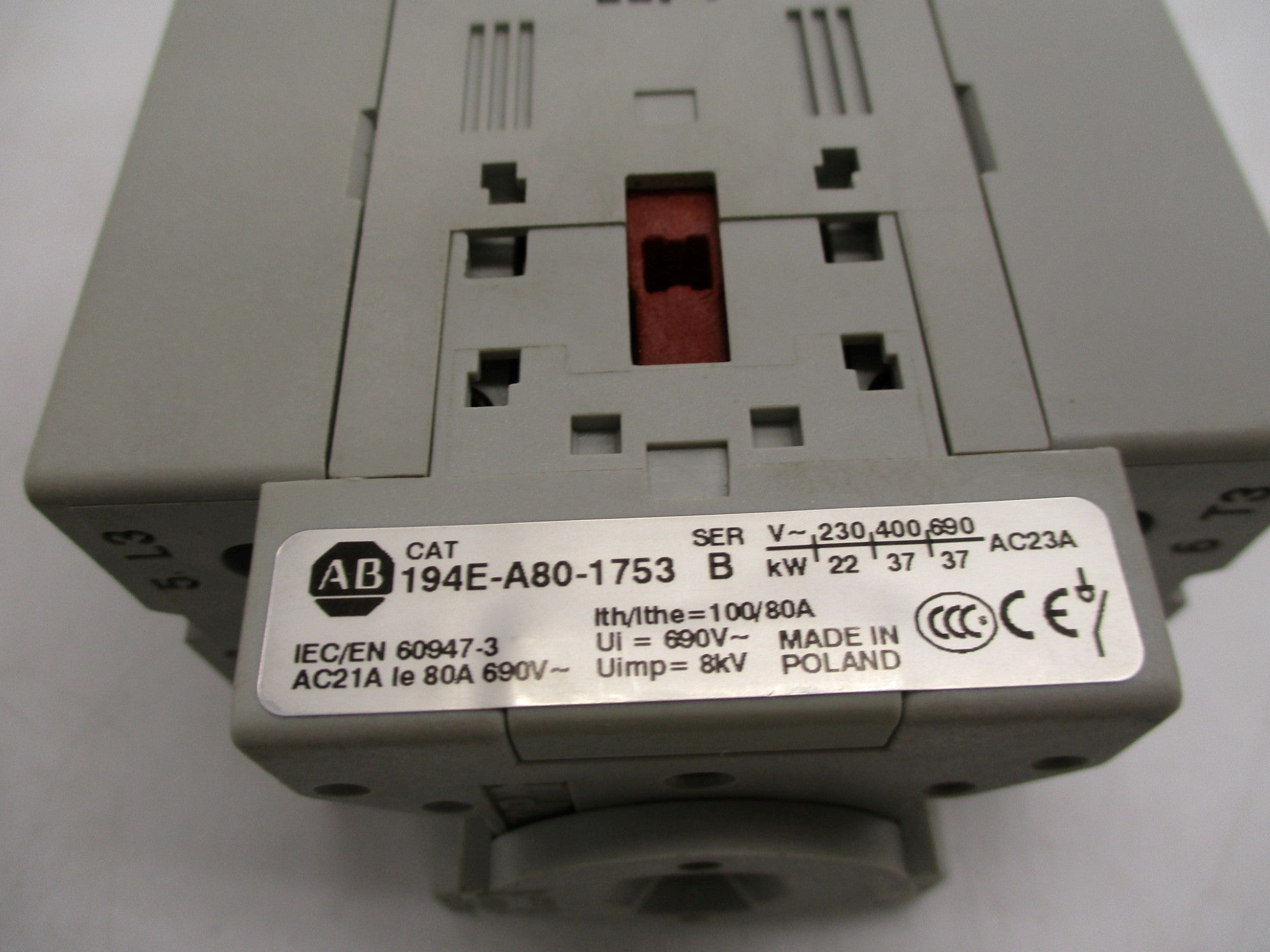 ALLEN BRADLEY 194E-A80-1753 SER. B (BR/WH) NSMP