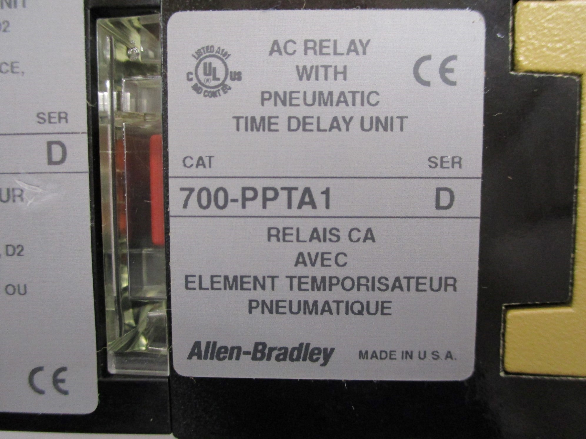ALLEN BRADLEY 700-PPTA1 SER. D 120V NSNP