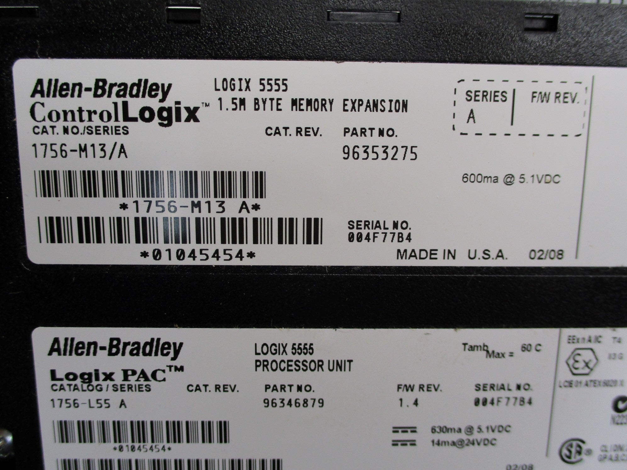 ALLEN RBADLEY 1756-L55M13 SER. A F/W 1.4 NSMP