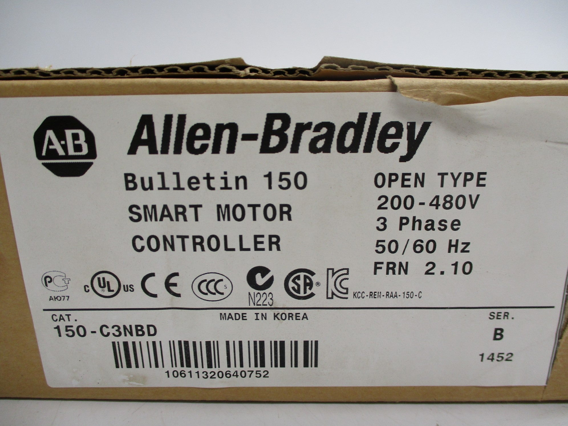 ALLEN BRADLEY 150-C3NBD SER. B F/W: 2.10 (BR/WH) NSMP