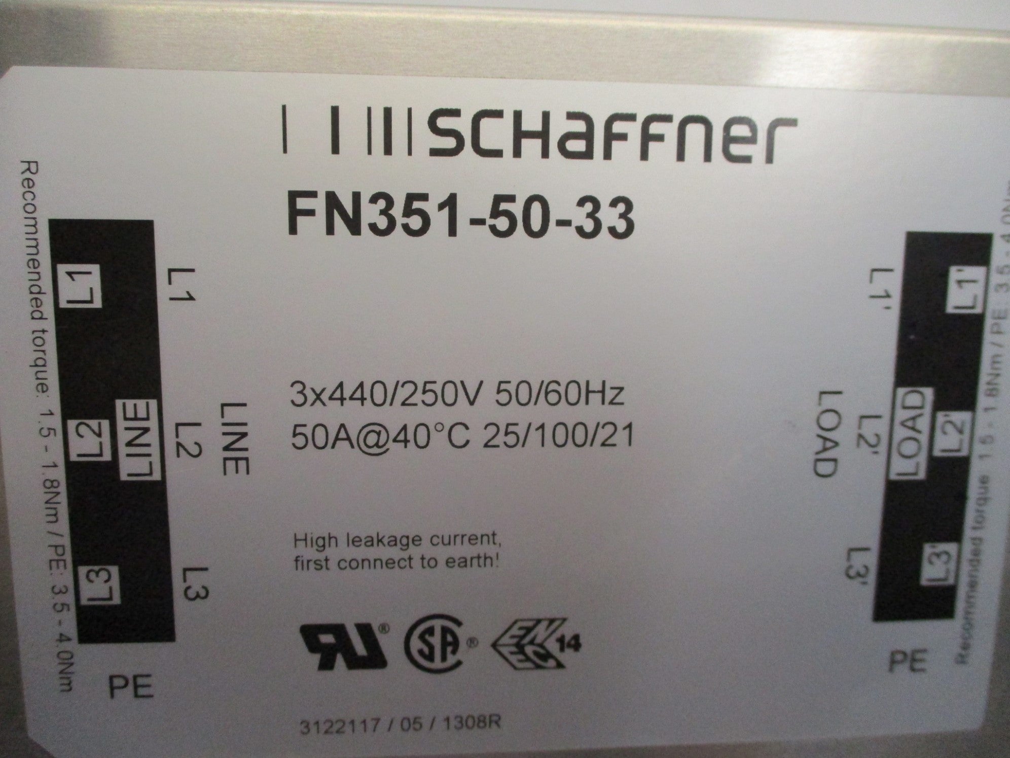 SCHAFFNER FN351-50-33 NSNP