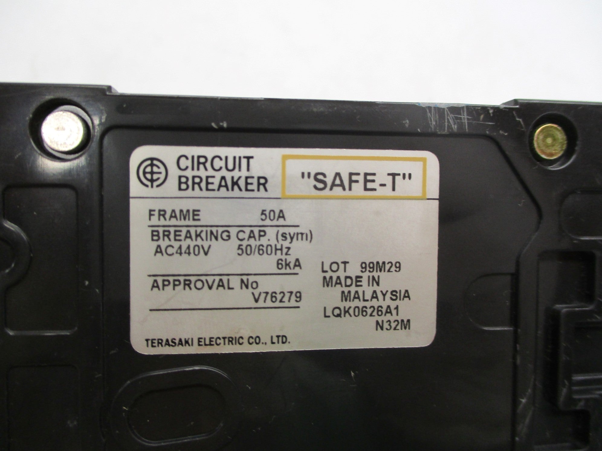 TERASAKI ELECTRIC LQK0626A1 50A 440VAC NSNP