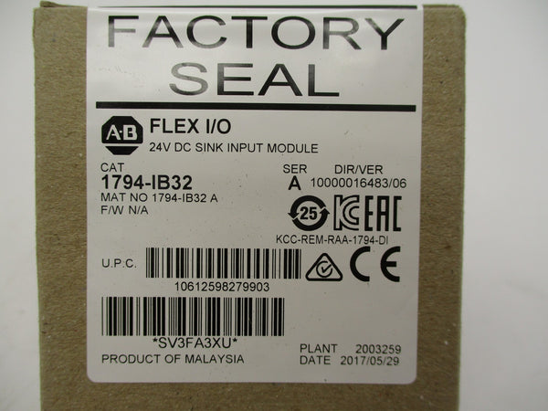 ALLEN BRADLEY 1794-IB32 SER. A DATE: 2017 NSFS