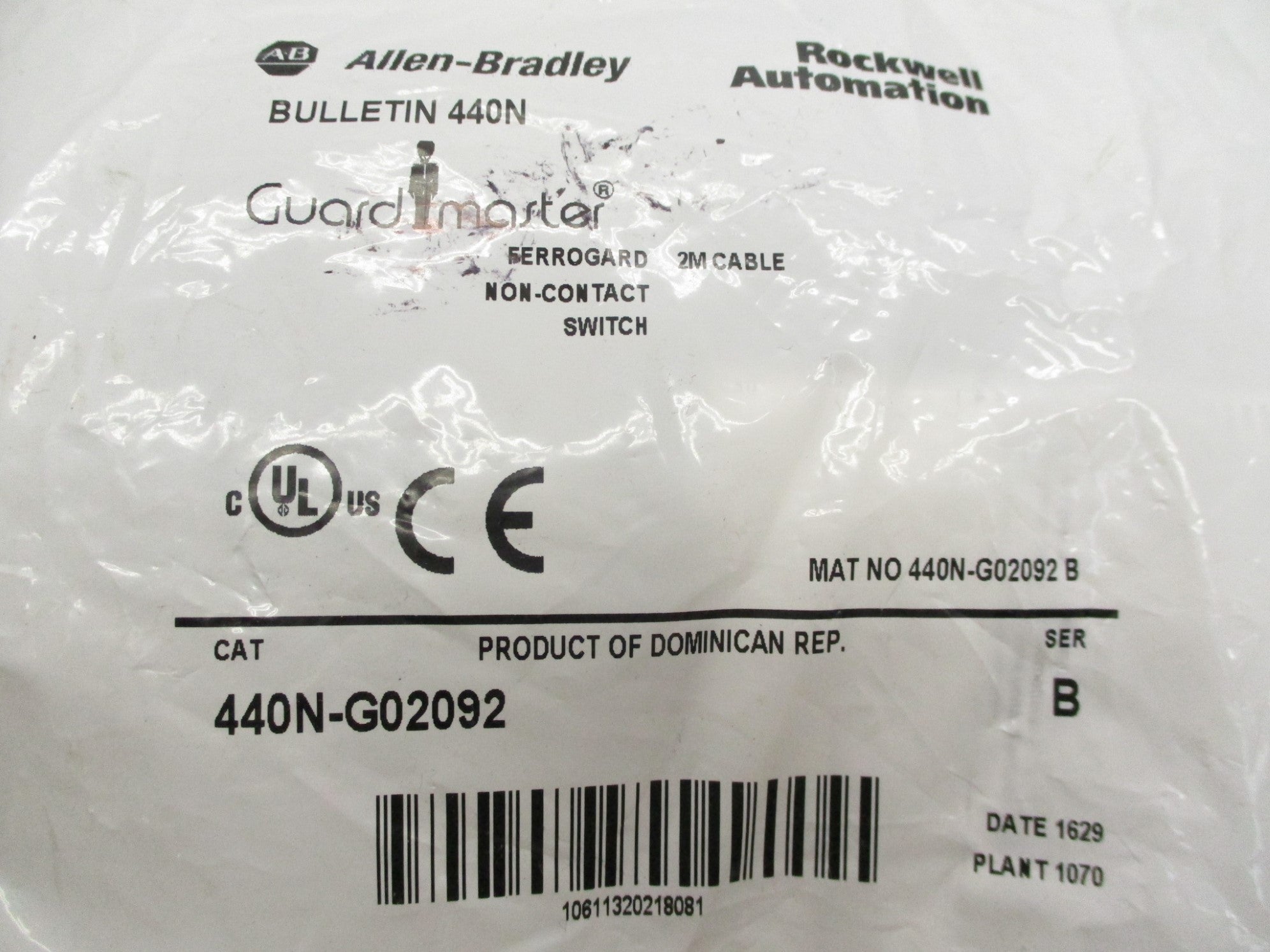 ALLEN BRADLEY 440N-G02092 SER. B (WH) NSMP