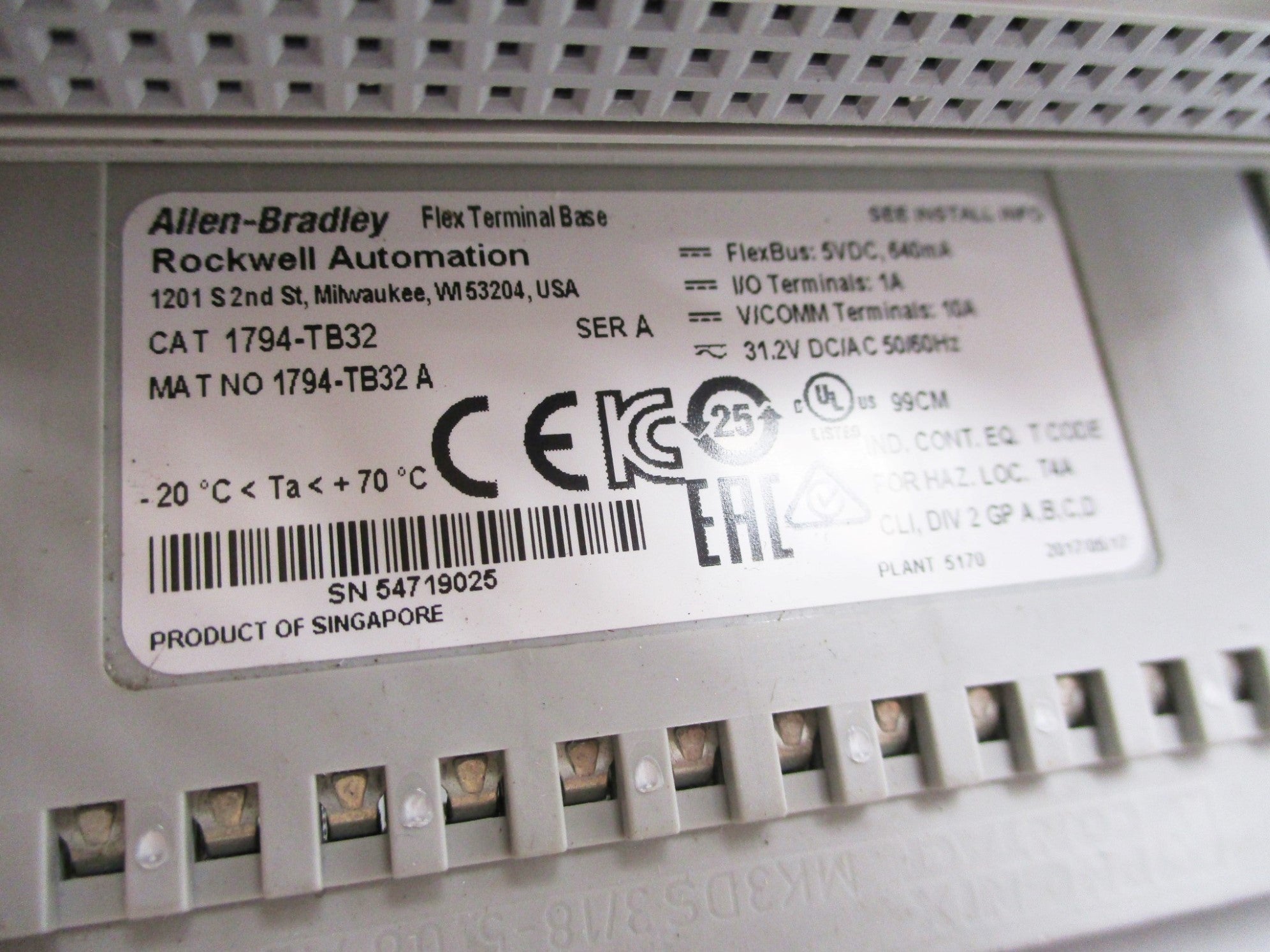 ALLEN BRADLEY 1794-TB32 SER. A NSNP