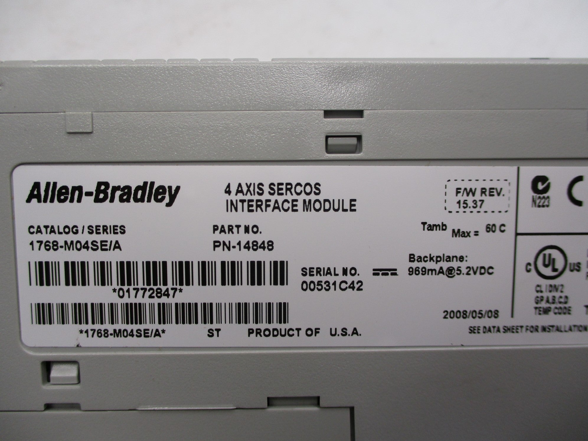 ALLEN BRADLEY 1768-M04SE SER. A F/W: 15.37 NSNP