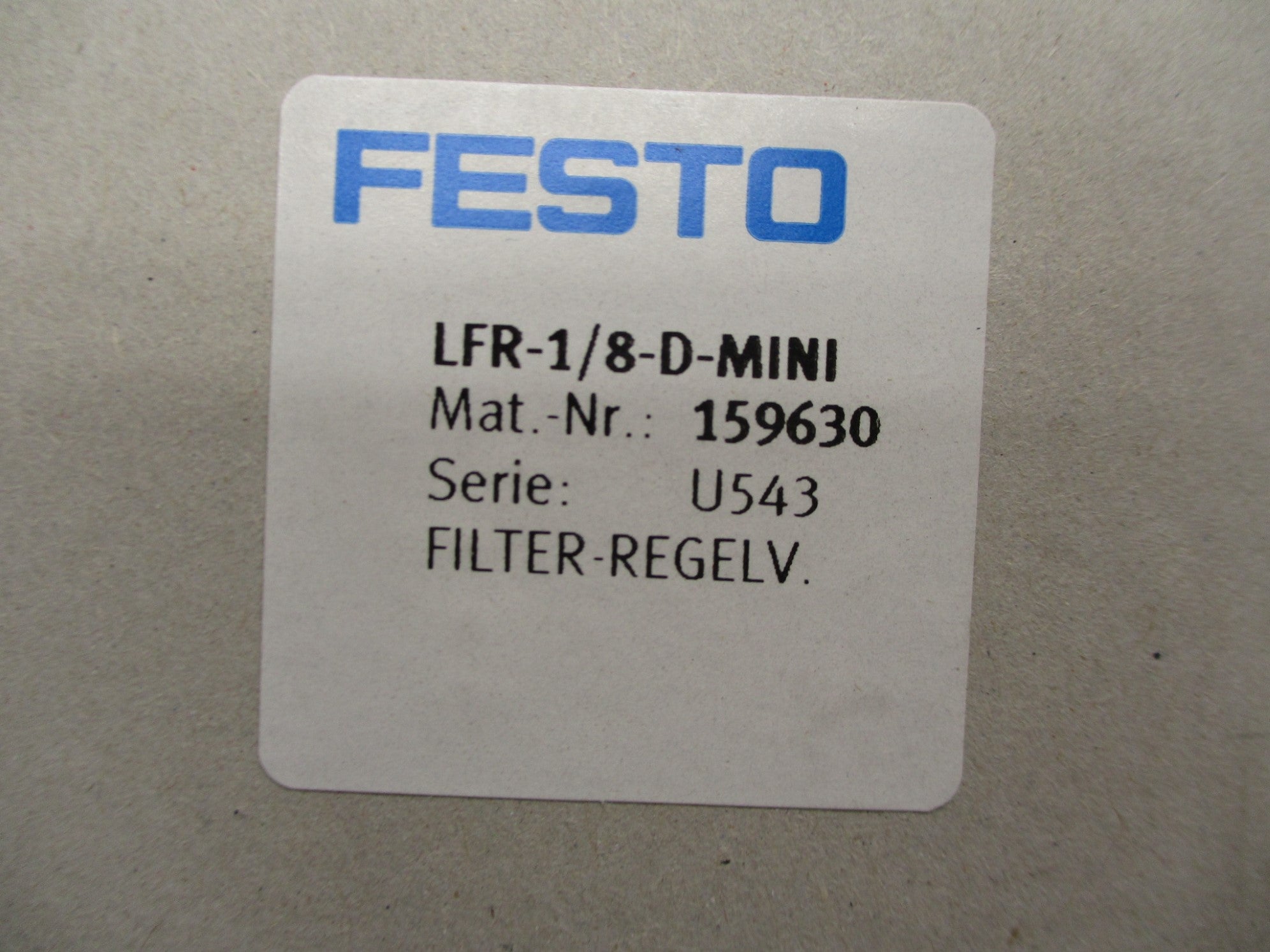 FESTO LFR-1/8-D-MINI 159630 SER. U543 230PSI NSMP