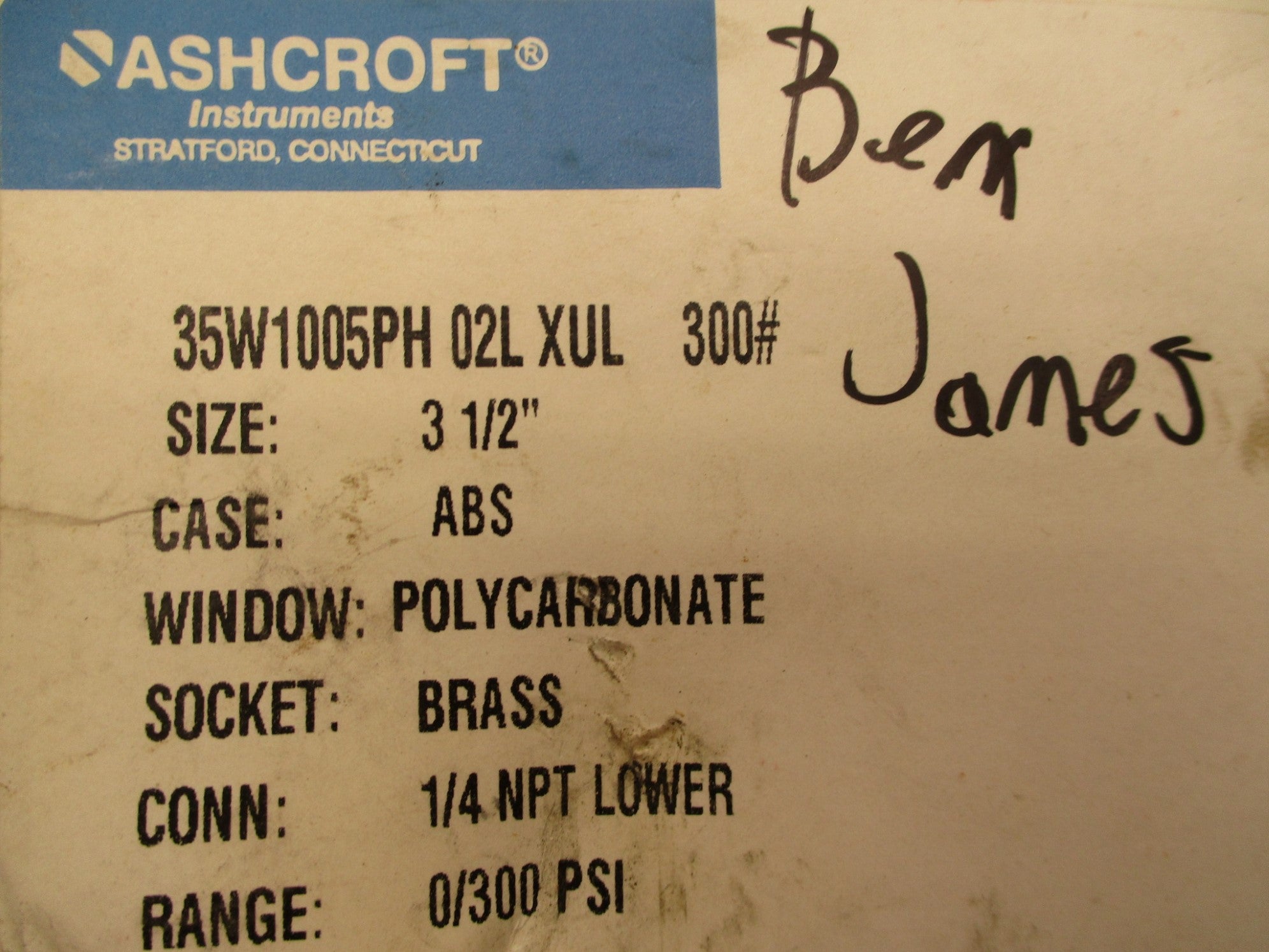 ASHCROFT 35W1005PH02L NSMP