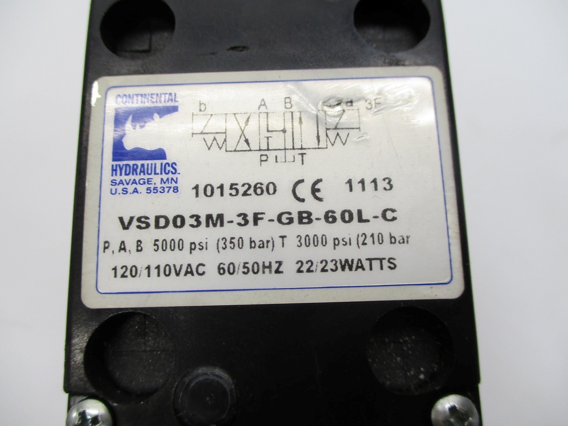 CONTINENTAL HYDRAULICS VSD03M-3F-GB-60L-C 120V NSNP