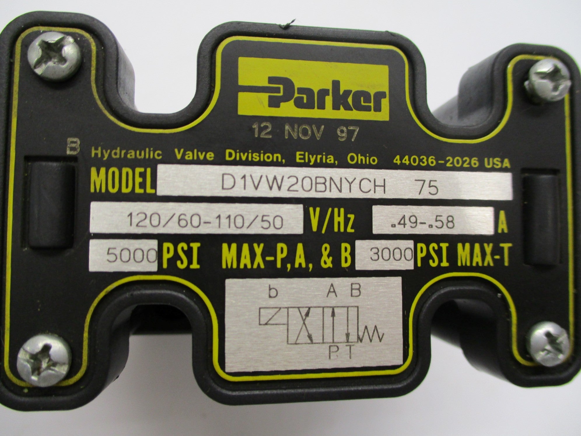 PARKER D1VW20BNYCH-75 120V (AS PICTURED) NSNP