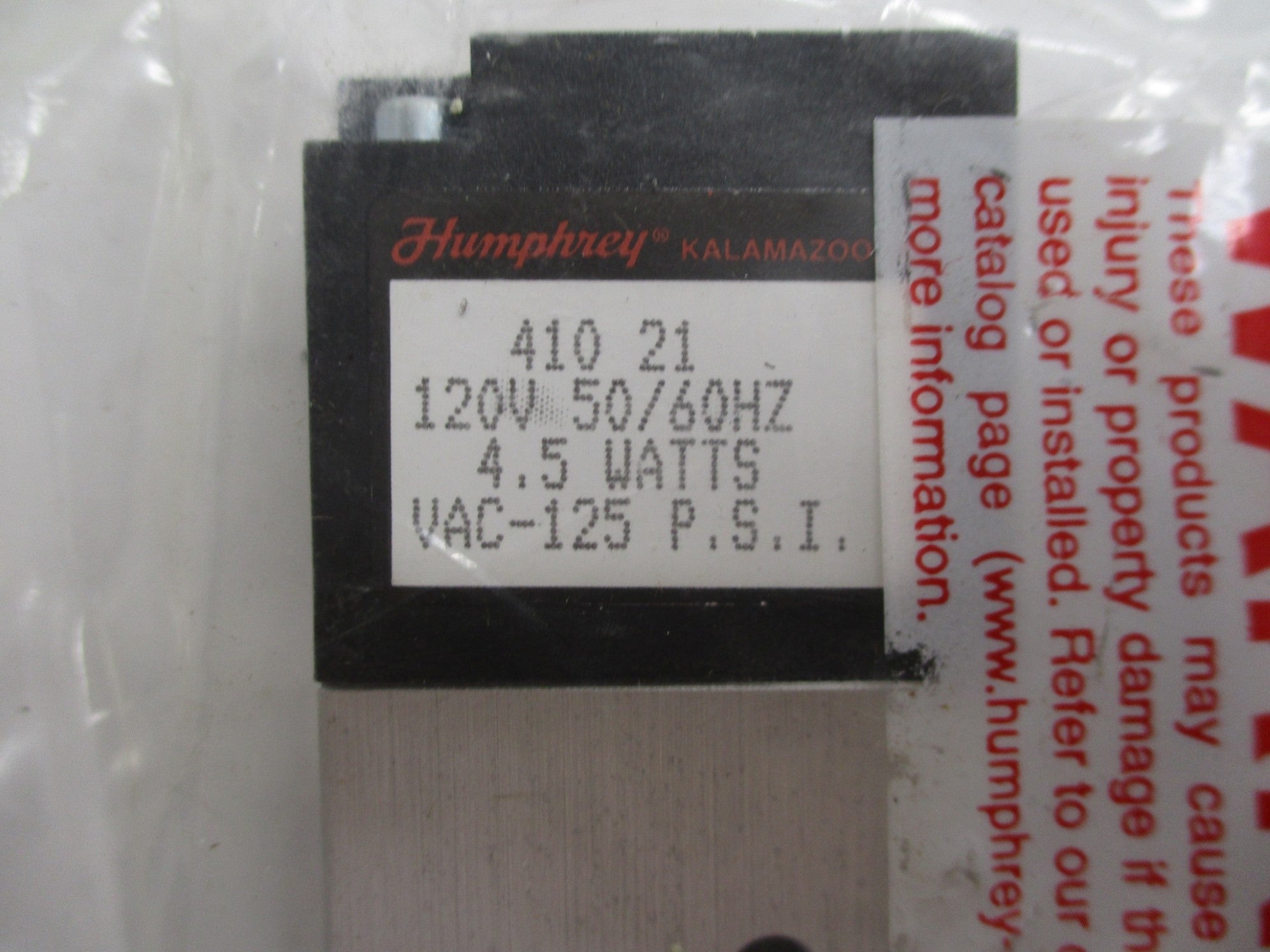 HUMPHREY 410-21-120-50-60 120V NSMP