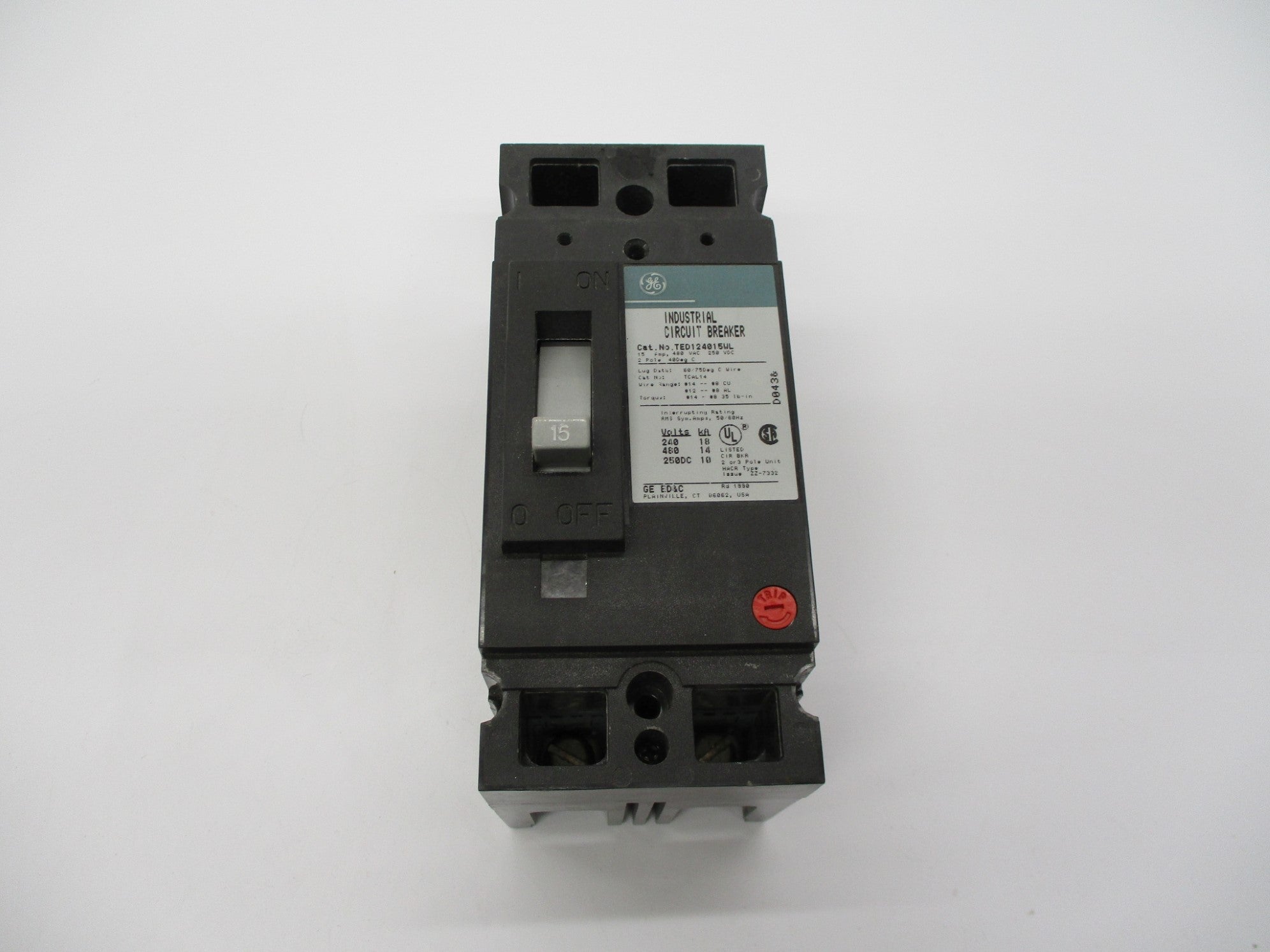 GENERAL ELECTRIC TED124015WL 15A 480VAC/250VDC NSMP