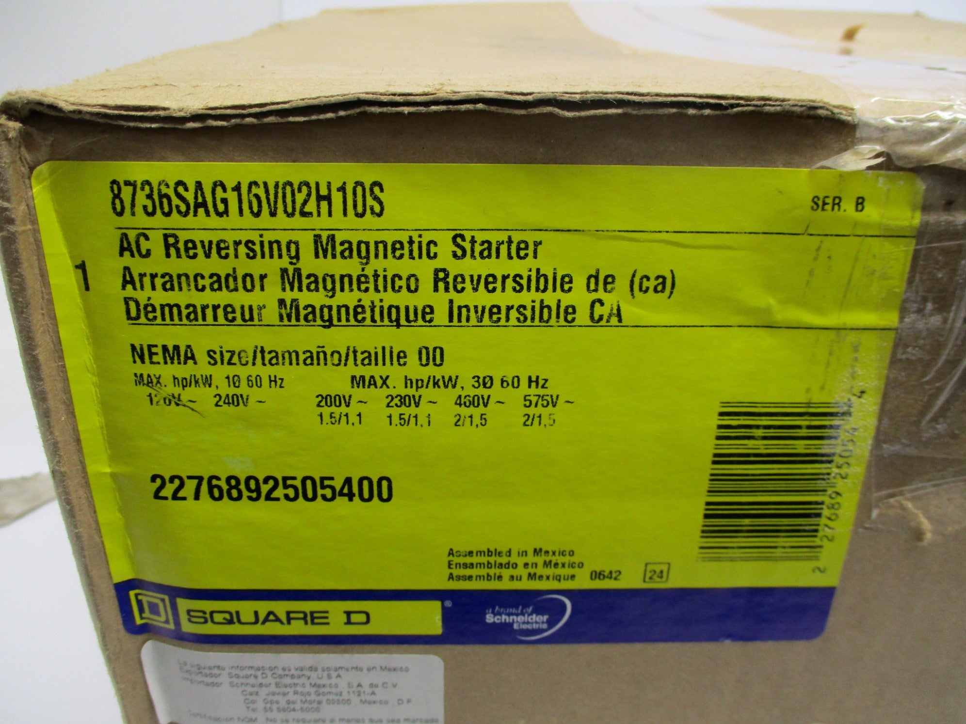 SQUARE D 8736SAG16V02H10S 120V SER. B NSMP
