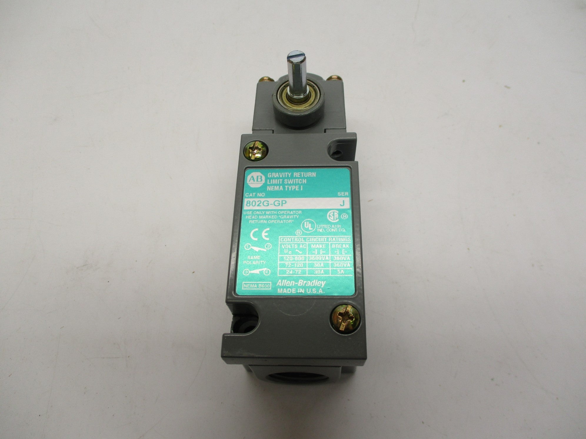 ALLEN BRADLEY 802G-GP SER. J (WH) NSMP