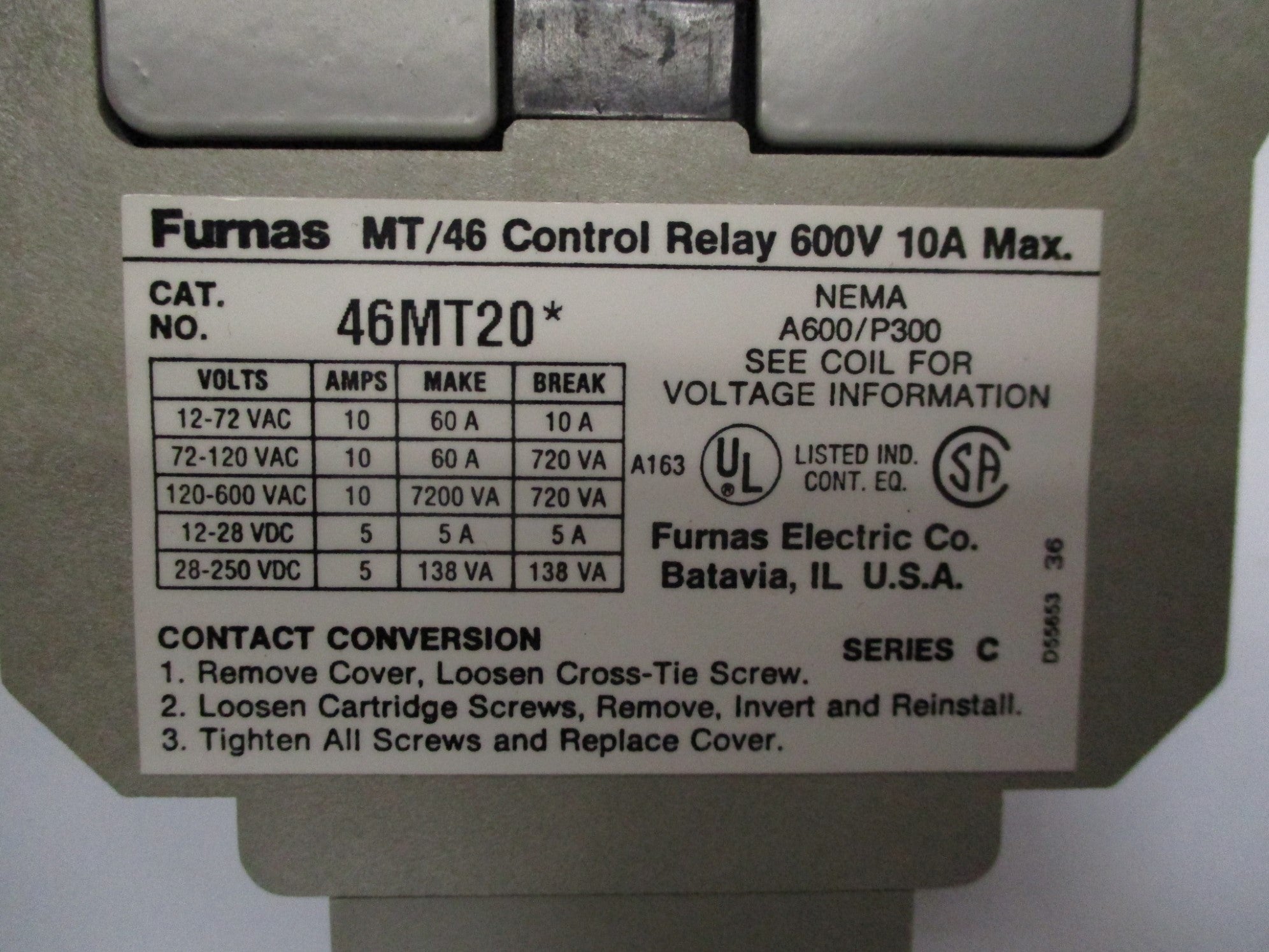 FURNAS 46MT20F SER. C 120V NSNP