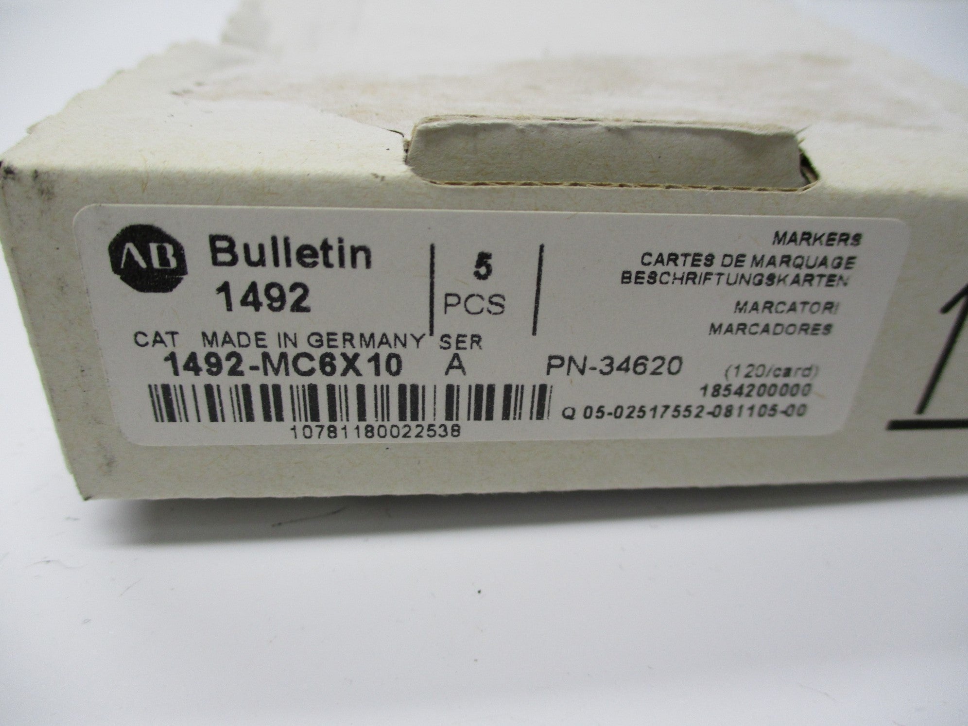 ALLEN BRADLEY 1492-MC6X10 SER. A (PKG OF 5) NSMP