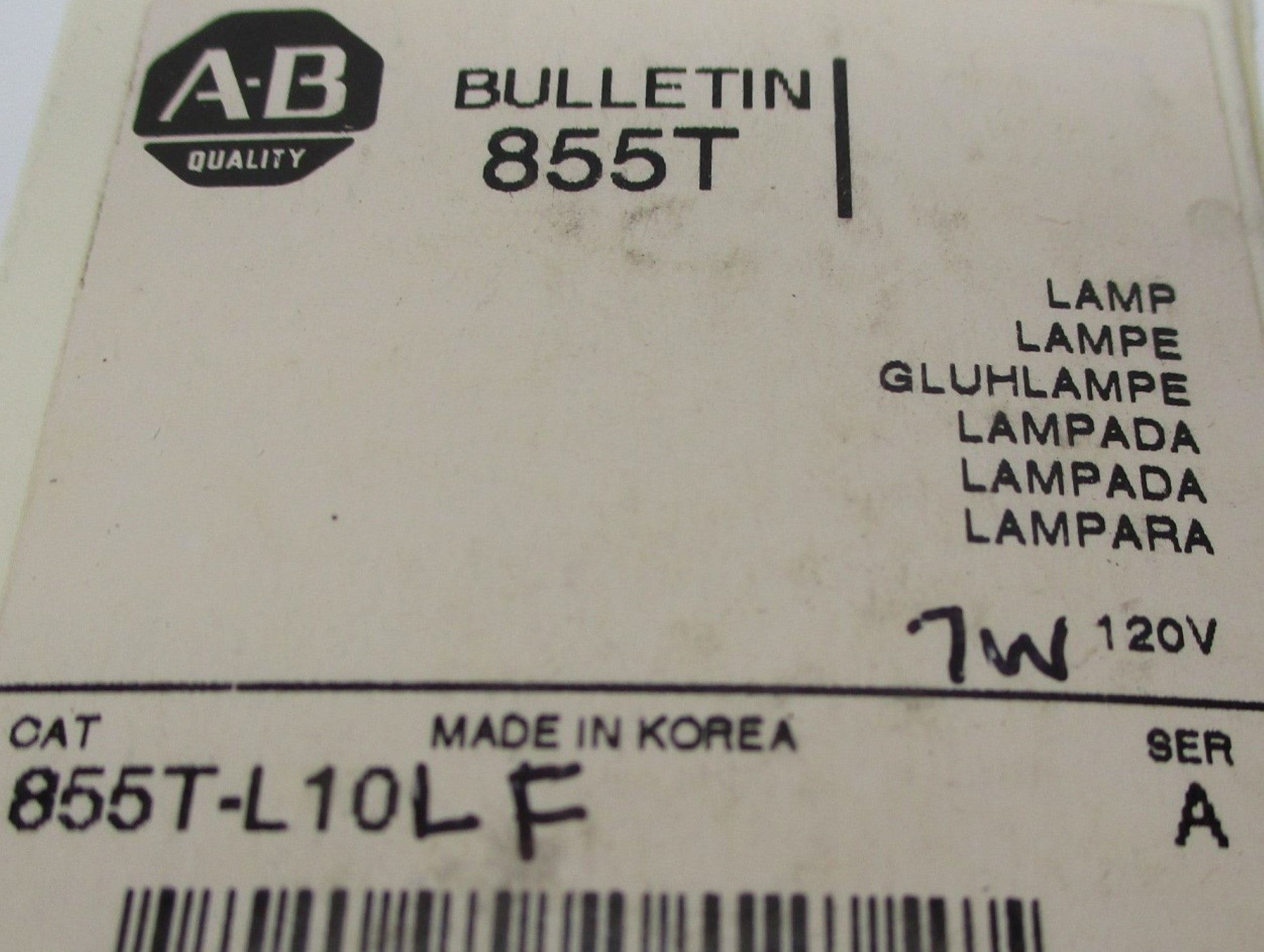 ALLEN BRADLEY 855T-L10LF SER. A NSNP