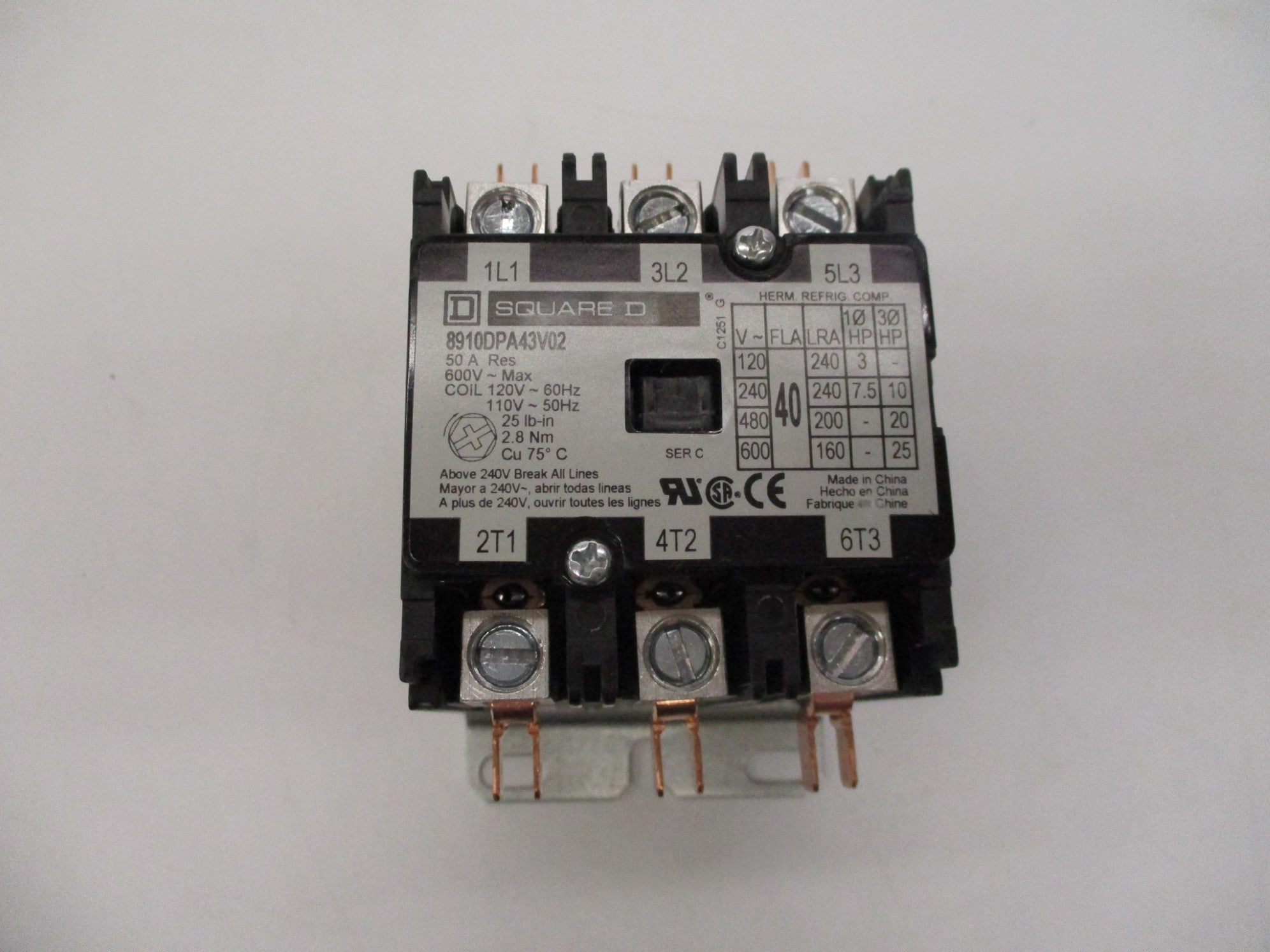 SQUARE D 8910DPA43V02 SER. C 120V NSMP