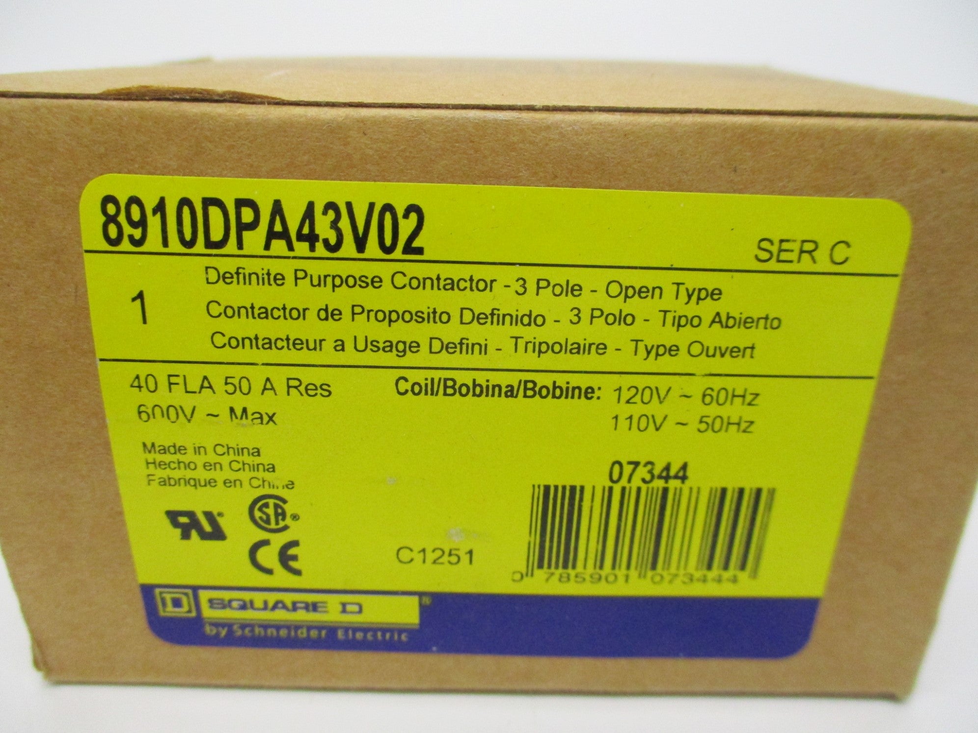 SQUARE D 8910DPA43V02 SER. C 120V NSMP