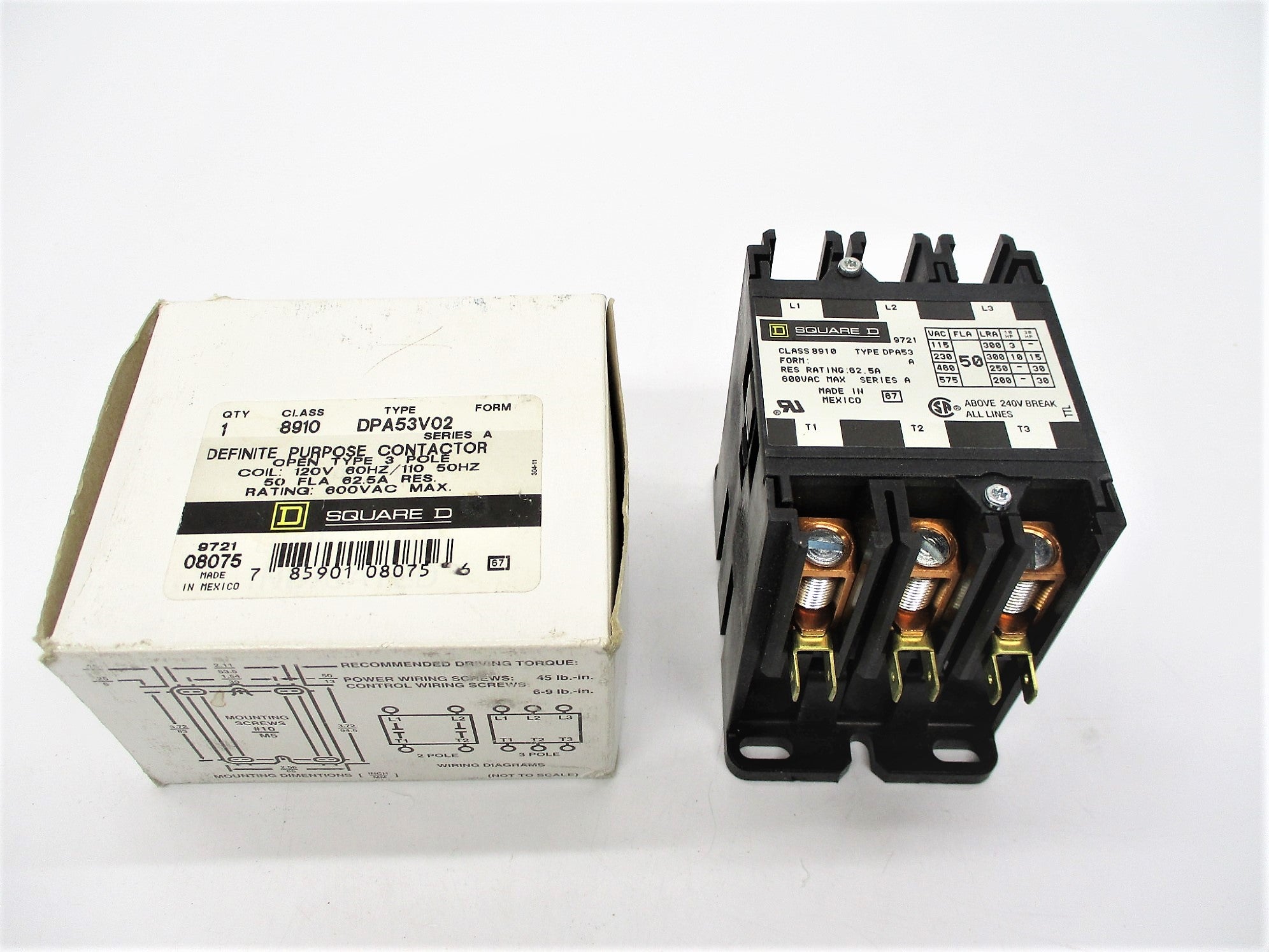 SQUARE D 8910DPA53V02 SER. A 120V NSMP