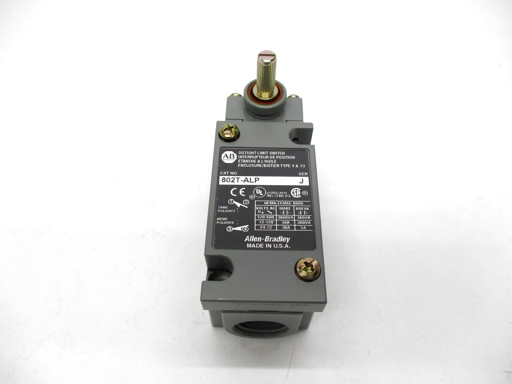ALLEN BRADLEY 802T-ALP SER. J (WH) NSMP