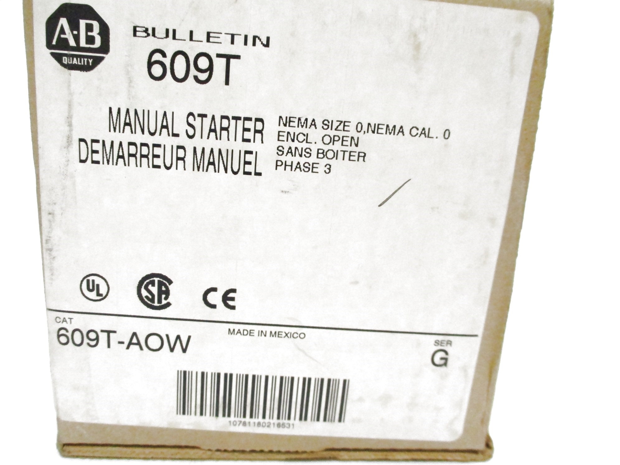ALLEN BRADLEY 609T-AOW SER. G (BR/WH) NSMP