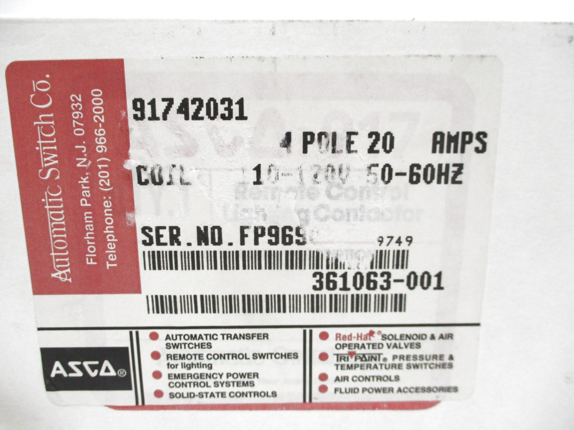 ASCO 91742031 120V NSMP