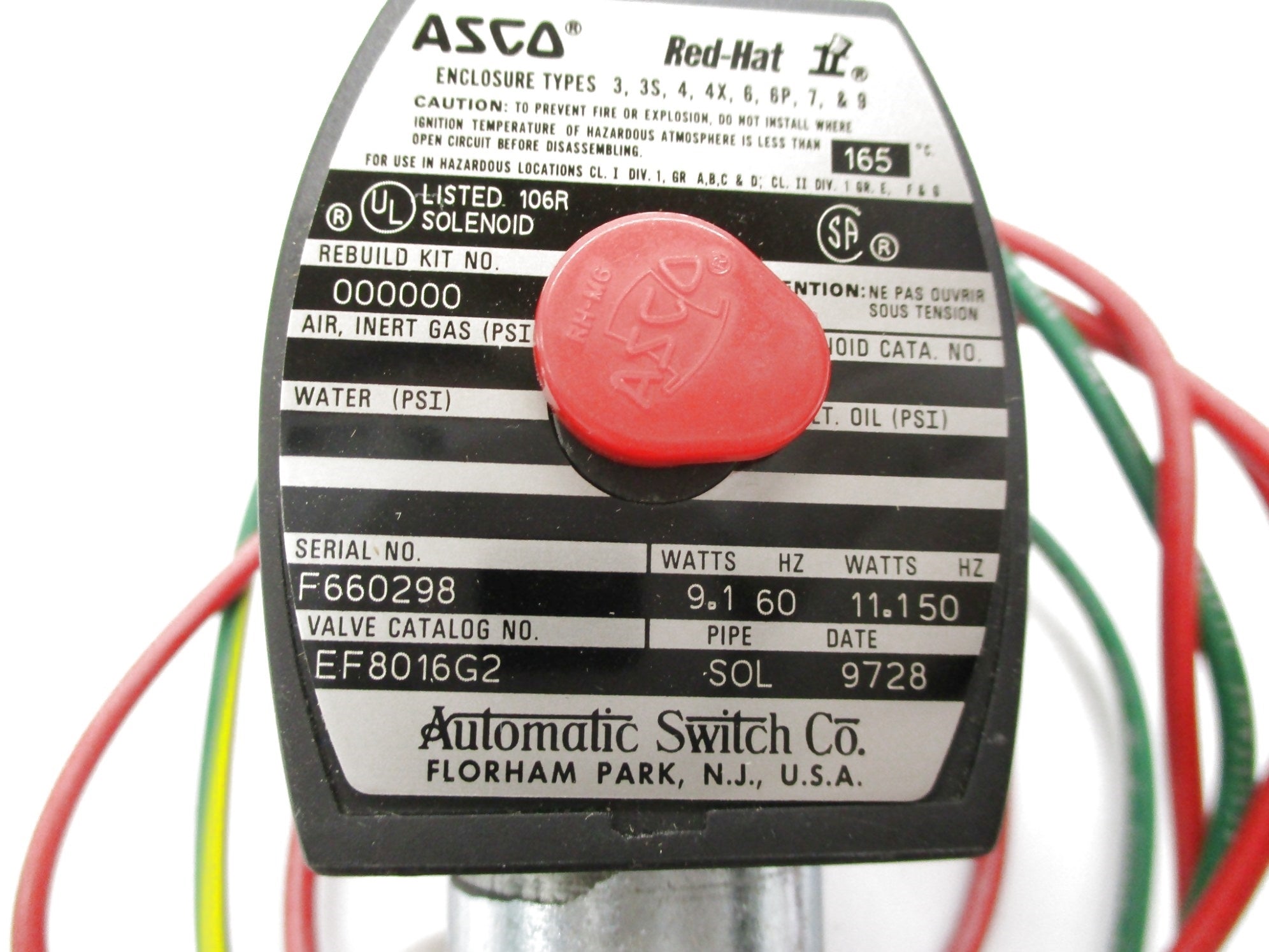 ASCO EF8016G2 120V NSMP