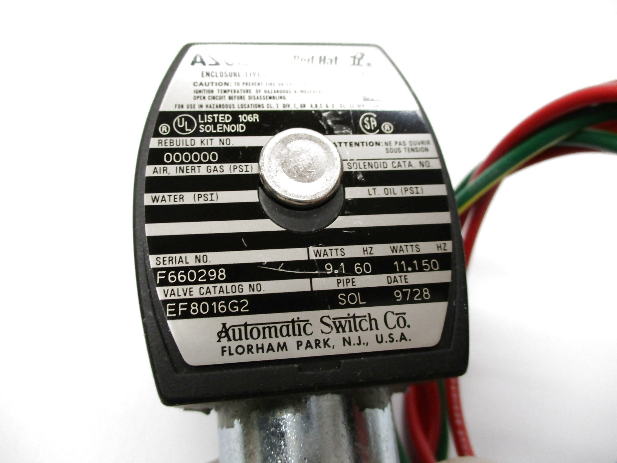 ASCO EF8016G2 120V NSNP
