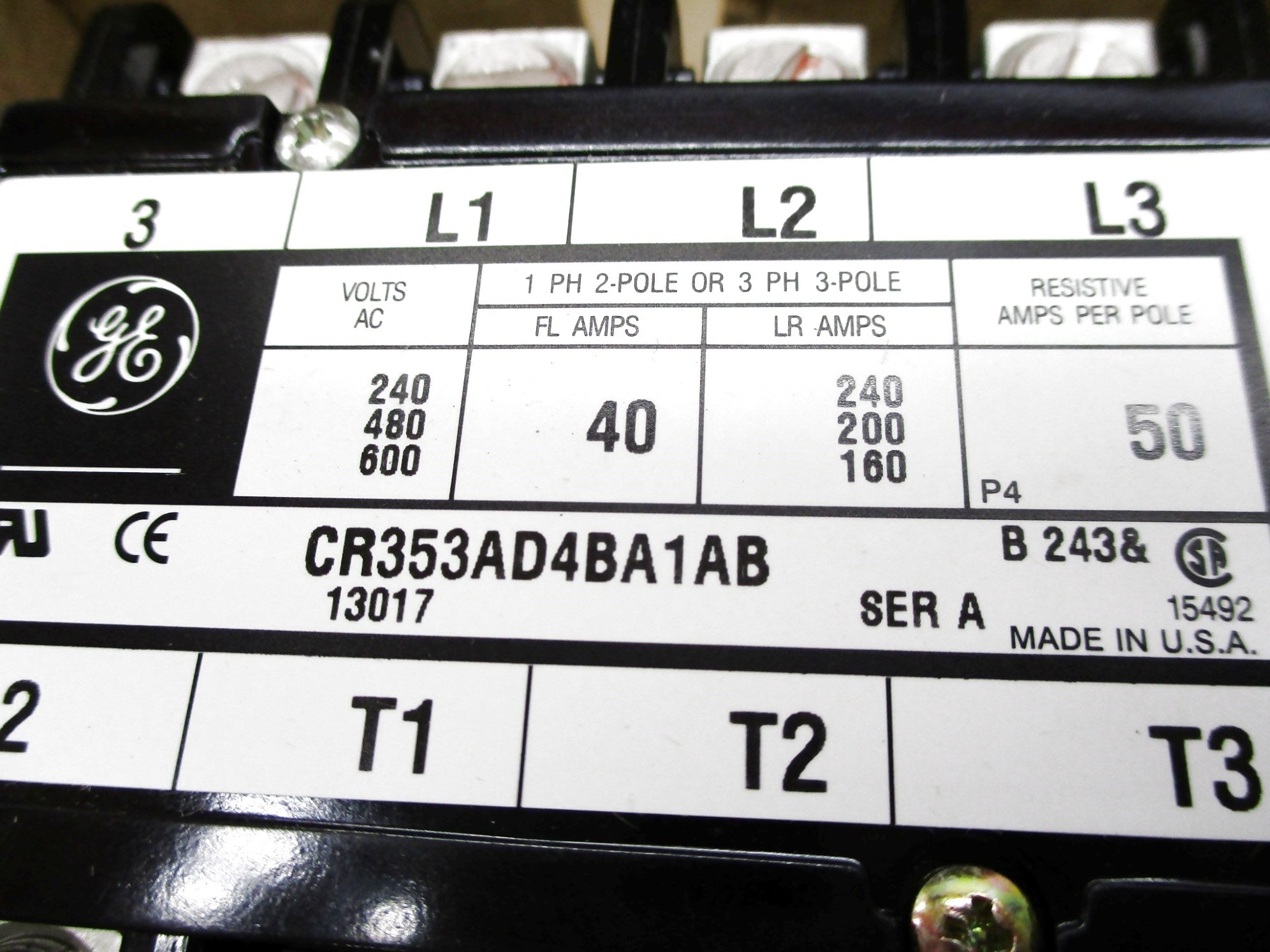 GENERAL ELECTRIC CR353AD4BA1AB 110-120V NSMP