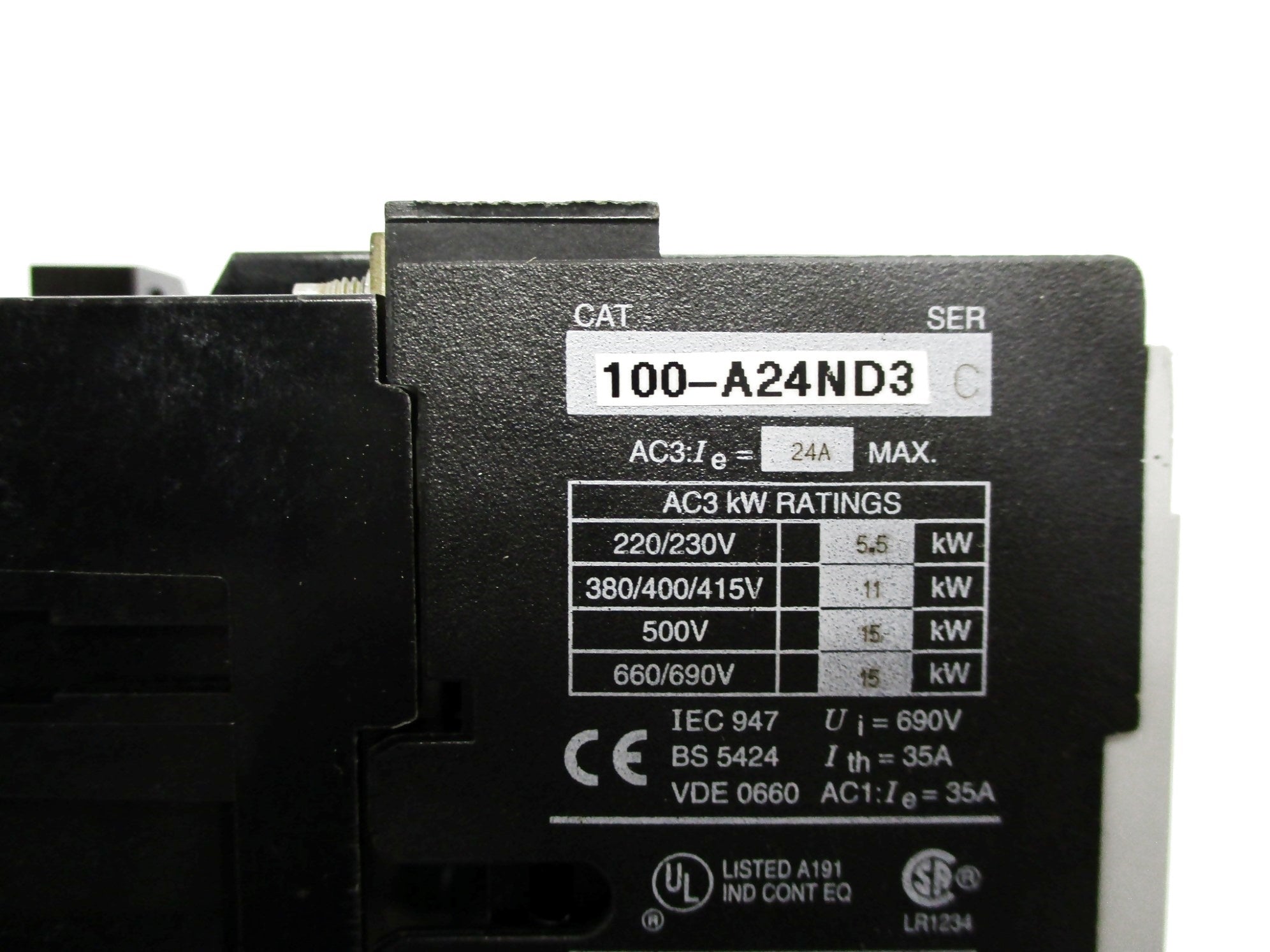 ALLEN BRADLEY 100-A24ND3 SER. C 120V (WH) NSMP