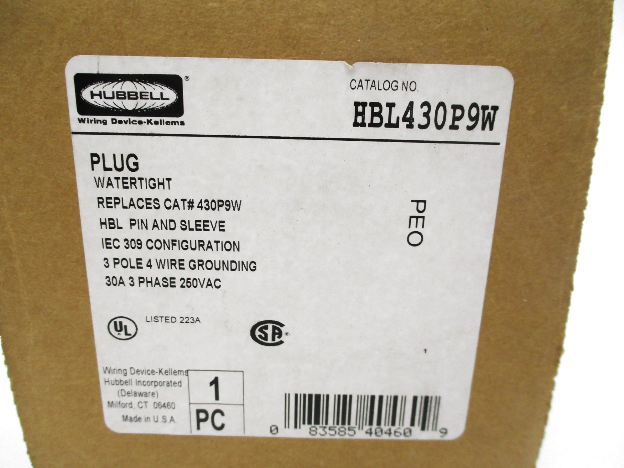 HUBBELL HBL430P9W NSMP