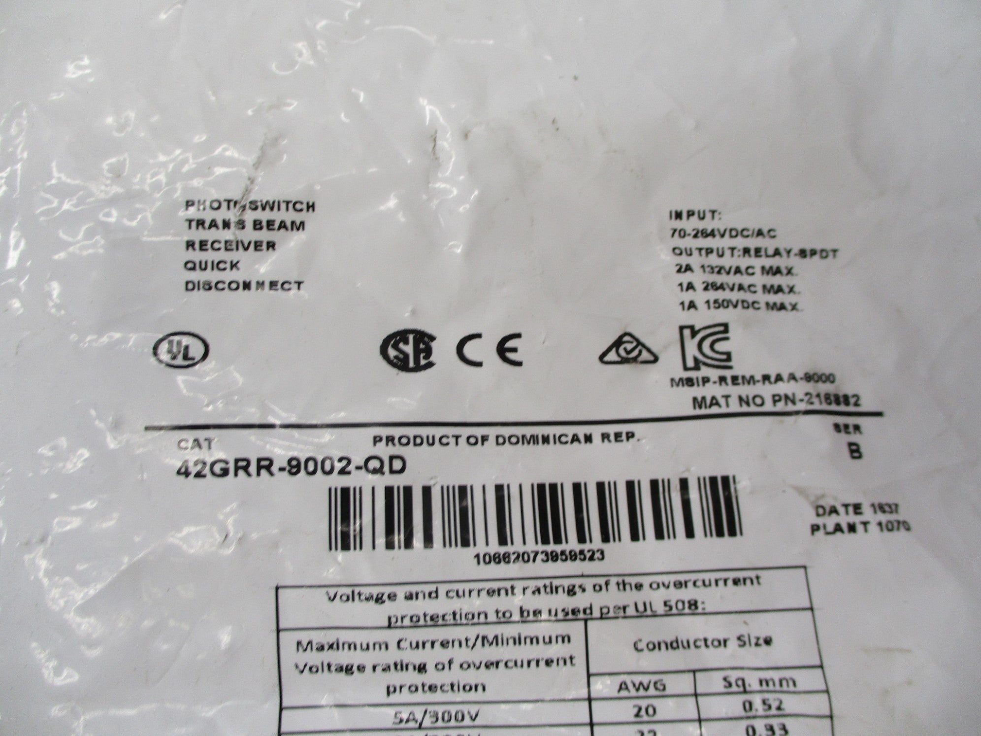 ALLEN BRADLEY 42GRR-9002-QD SER. B NSMP