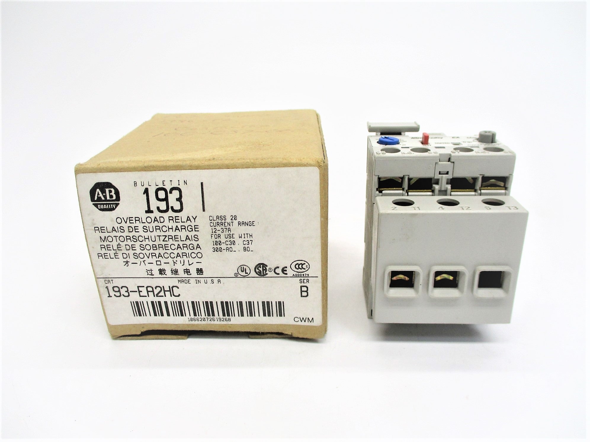 ALLEN BRADLEY 193-EA2HC SER. B 12-37A (BR/WH) NSMP