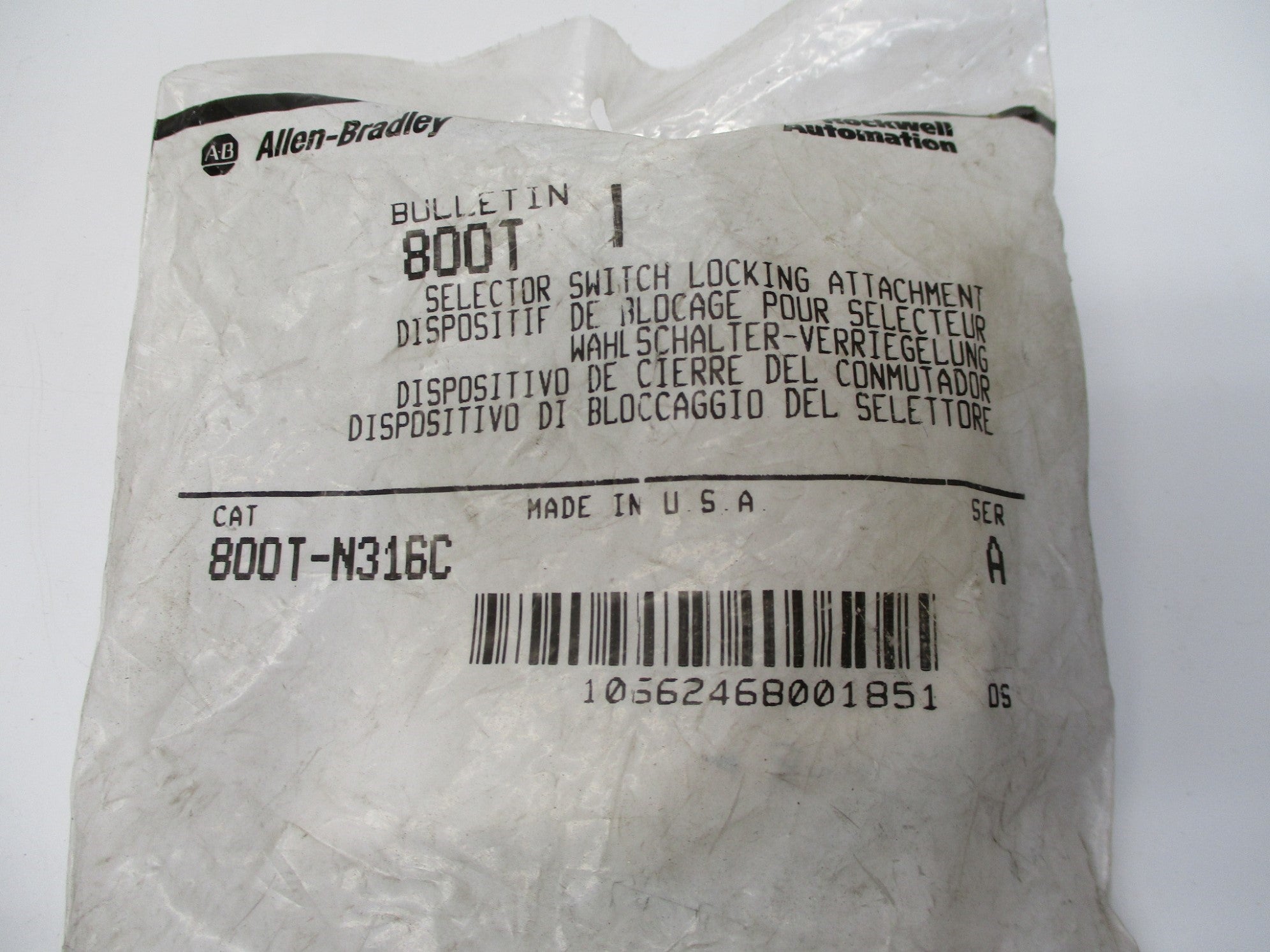 ALLEN BRADLEY 800T-N316C SER. A NSMP