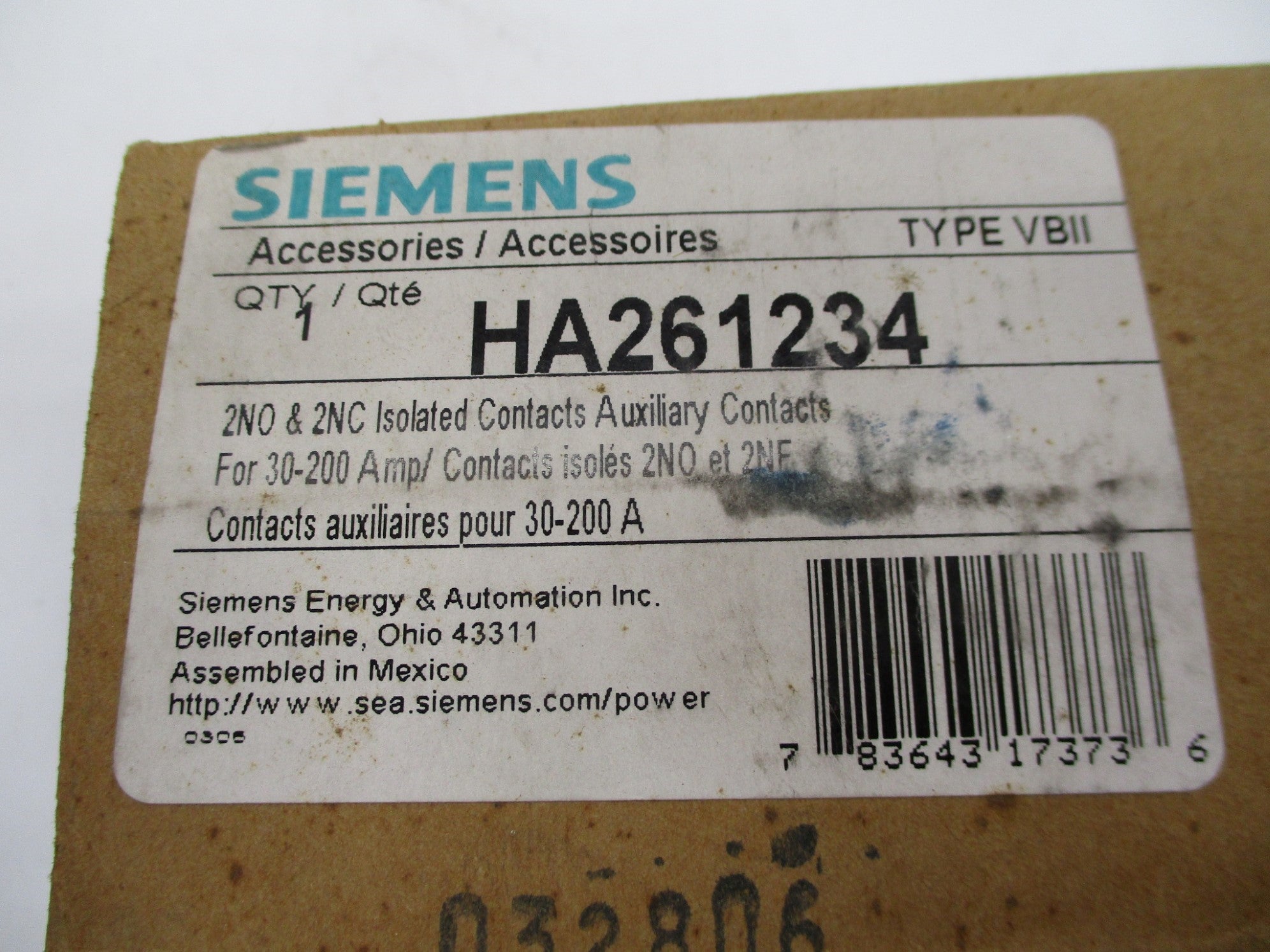 SIEMENS HA261234 30-200A NSMP