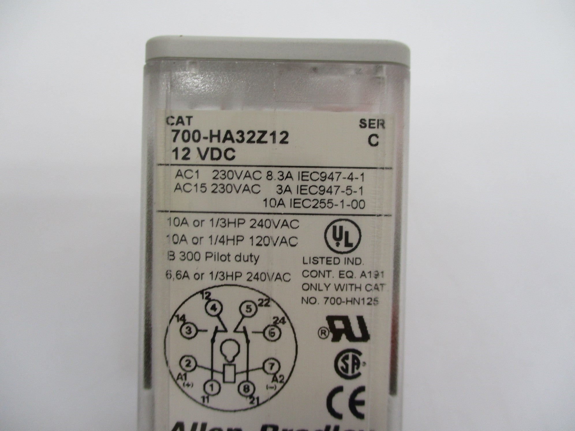 ALLEN BRADLEY 700-HA32Z12 SER. C 12VDC (WH) NSMP
