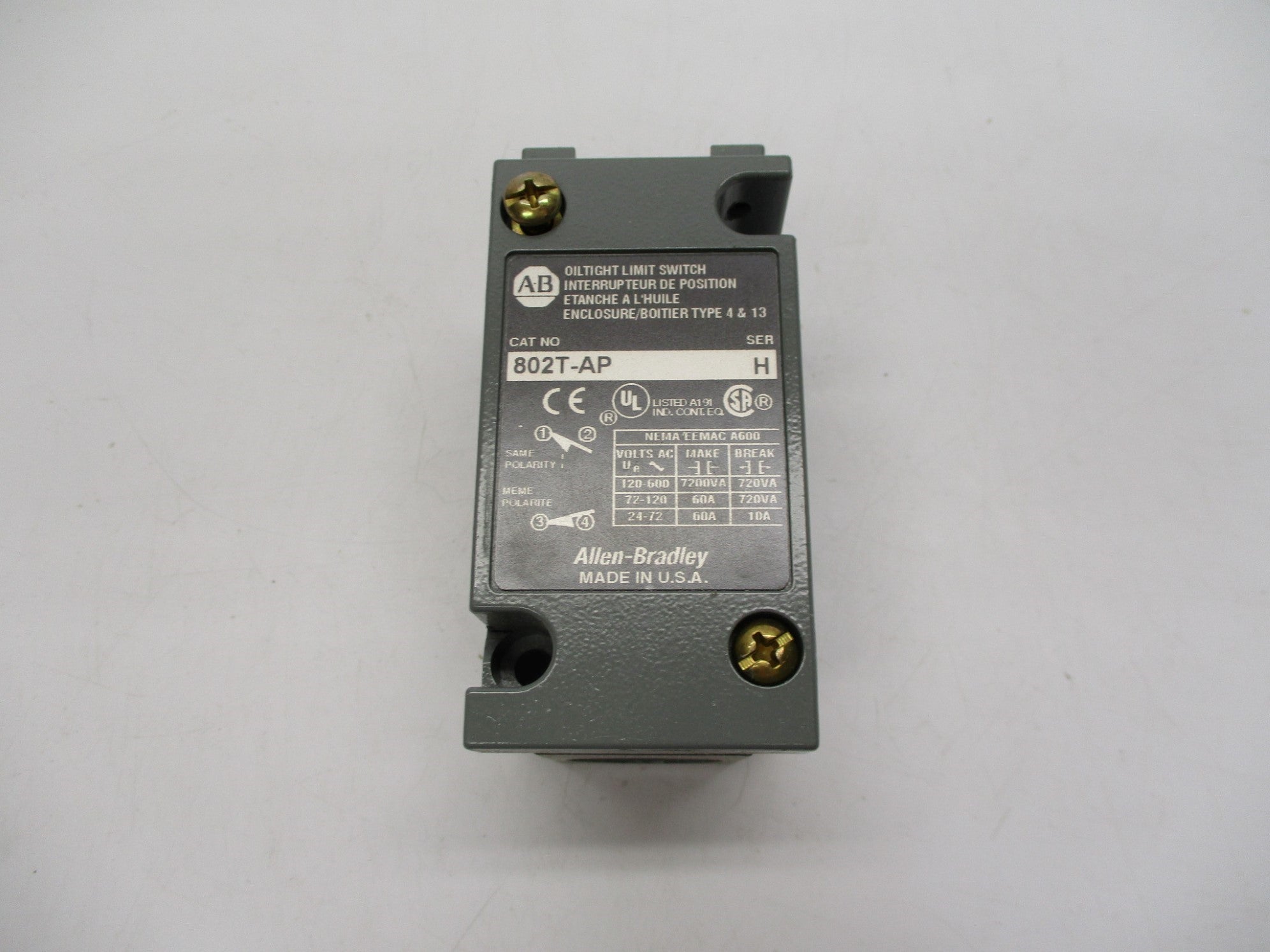 ALLEN BRADLEY 802T-AMP SER. H (GY/BL) (AS PICTURED) NSNP