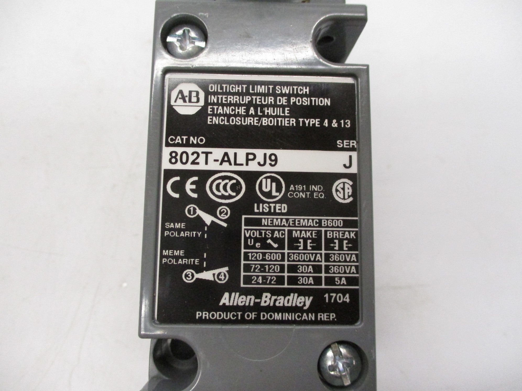 INDUSTRIAL SPARE PART 802T-ALPJ9 SER. J (WH) NSMP