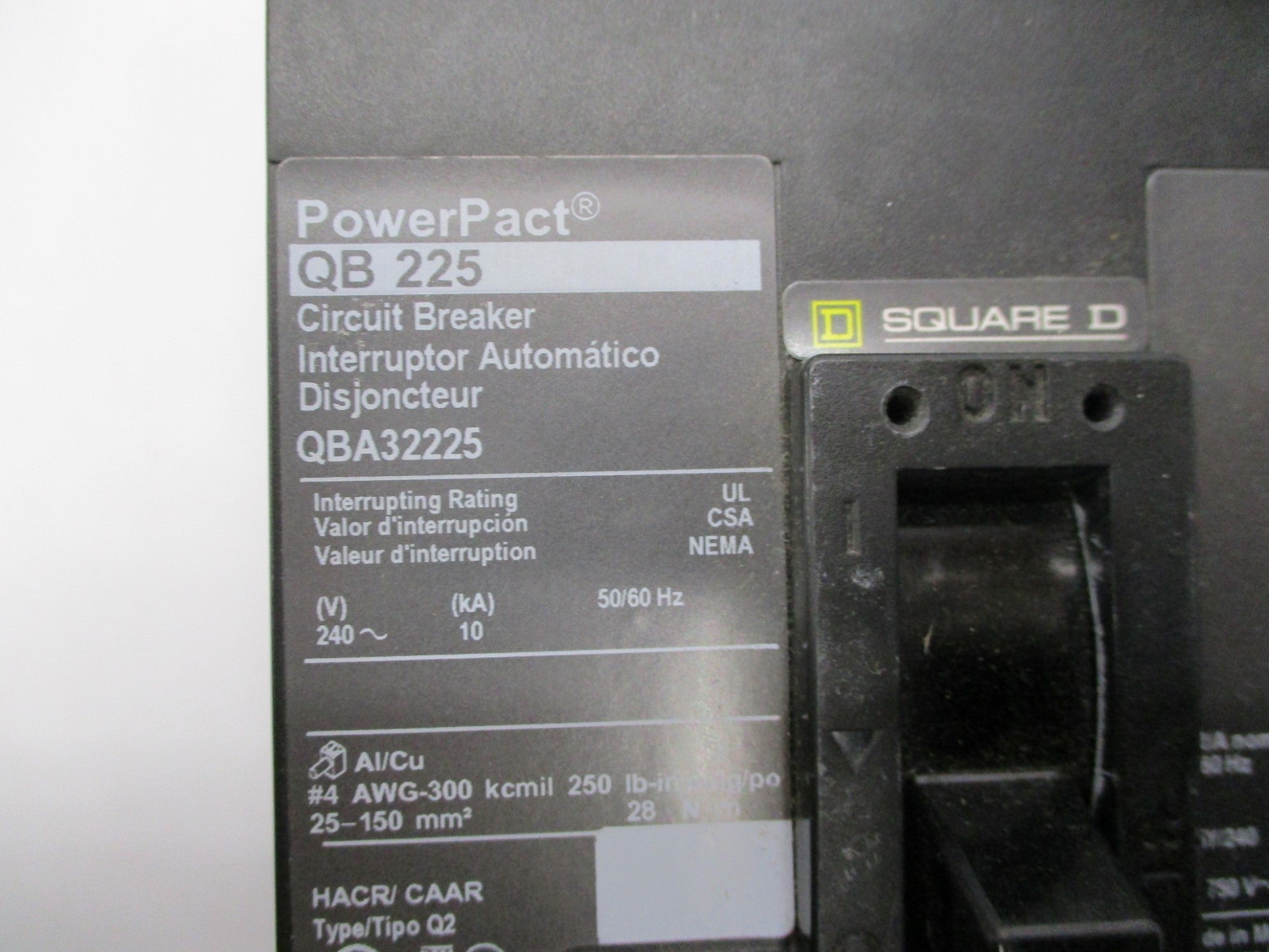 SQUARE D QBA32225 225A 240V NSMP