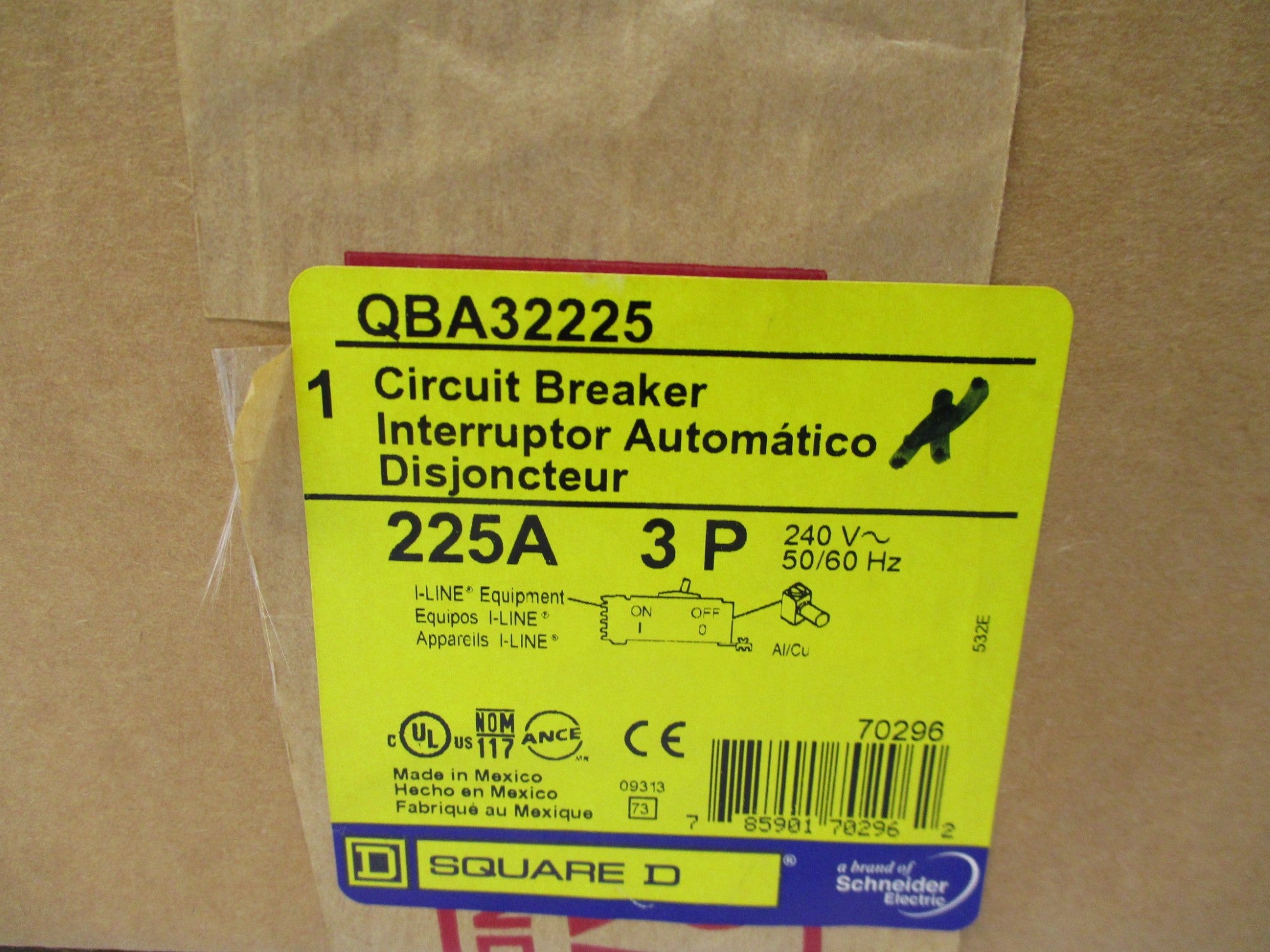 SQUARE D QBA32225 225A 240V NSMP