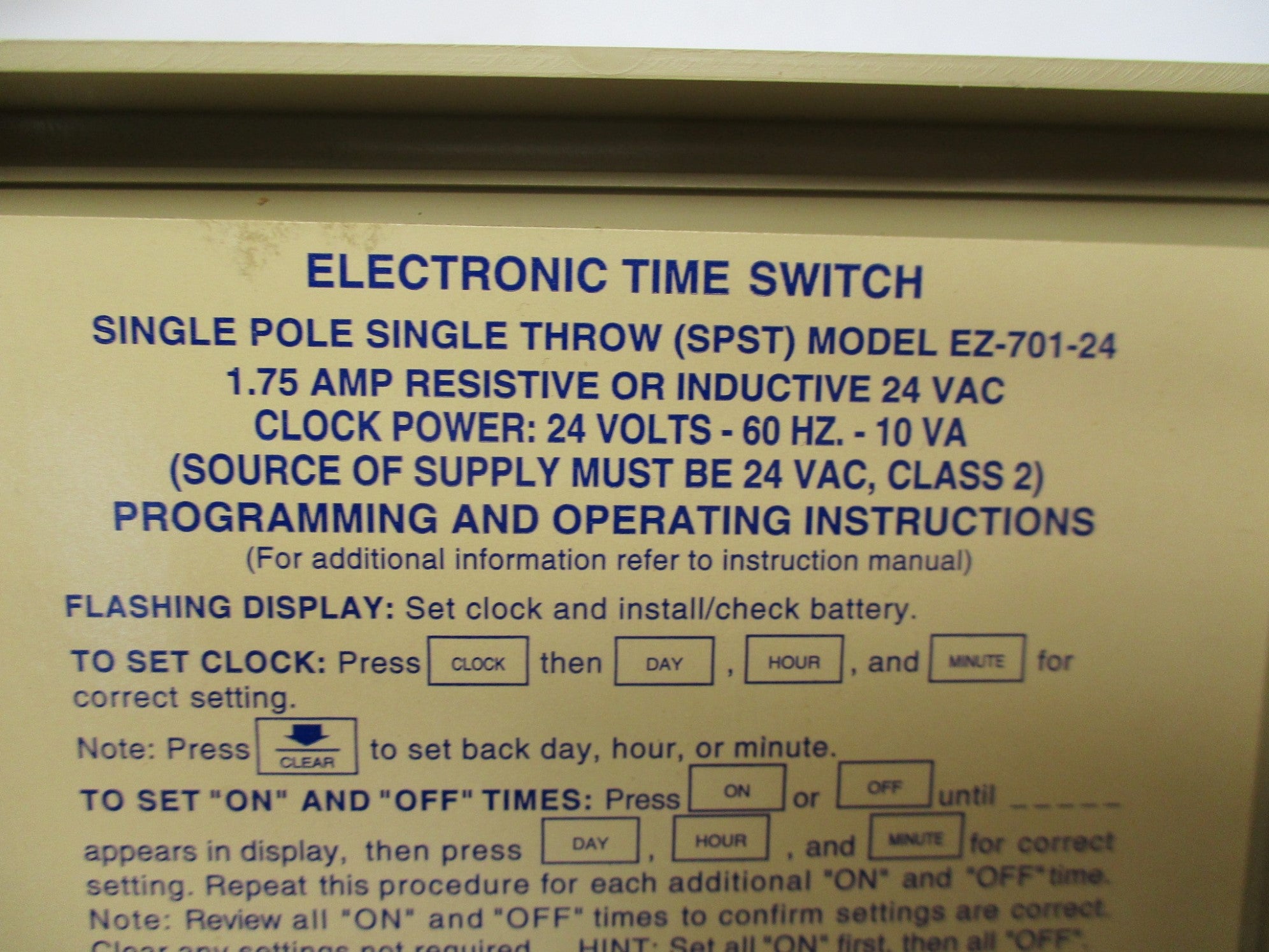 EZ CONTROLS EZ-701-24 NSNP