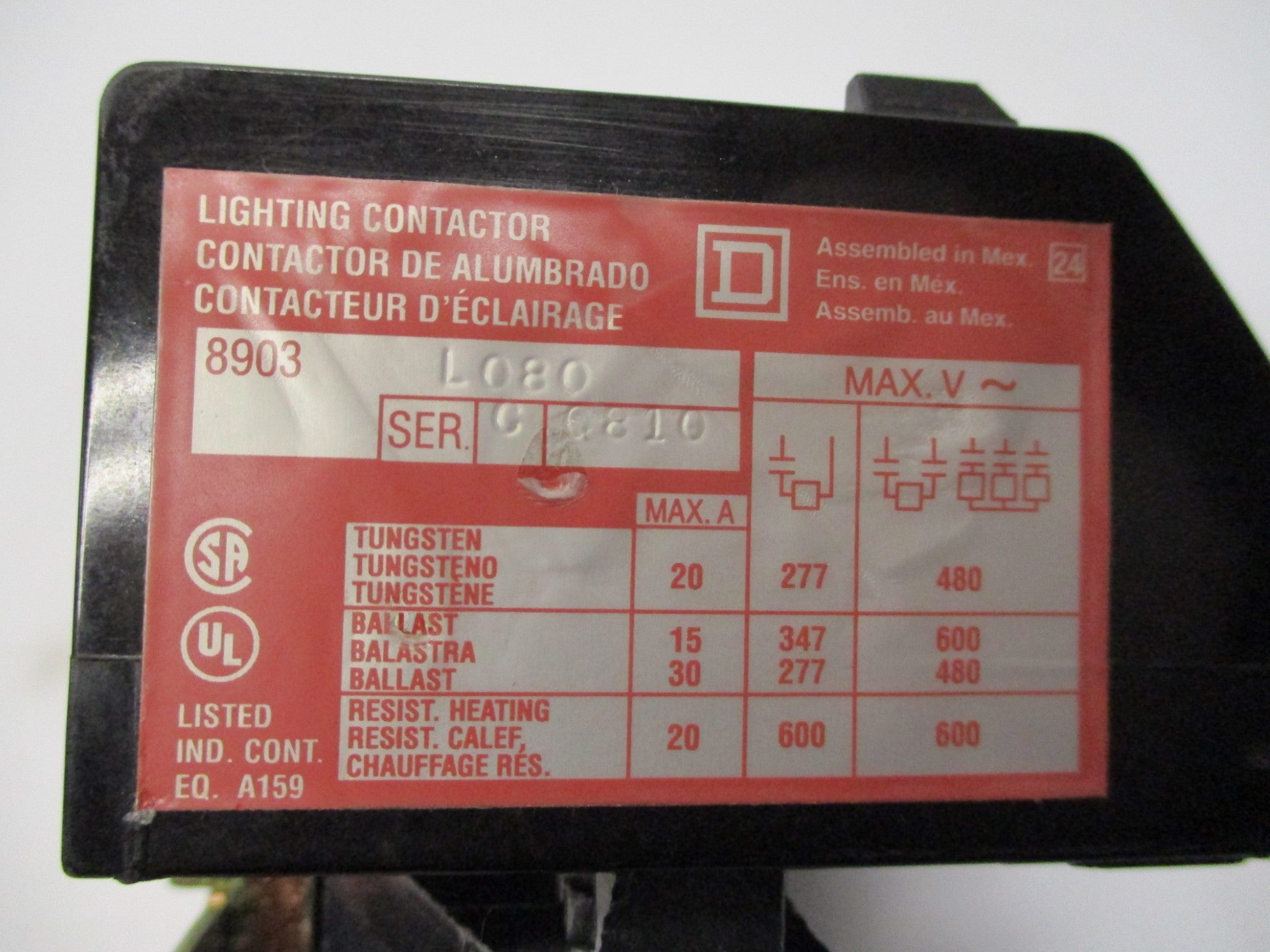 SQUARE D 8903LO80V04 SER. C 277V NSMP