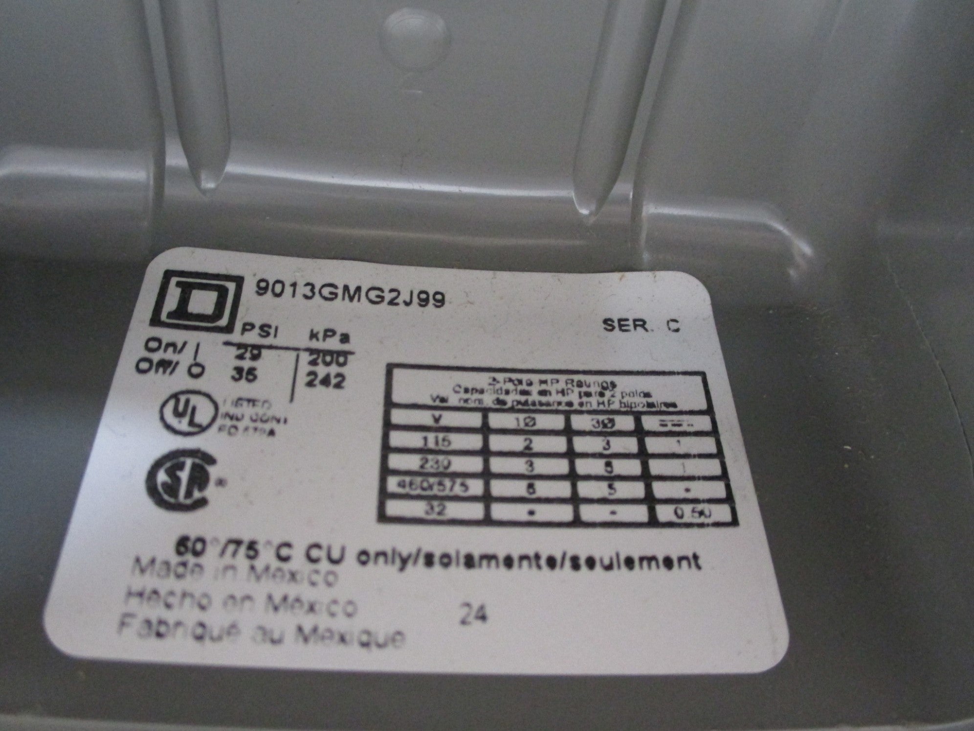 SQUARE D 9013GMG2J99 SER. C NSMP