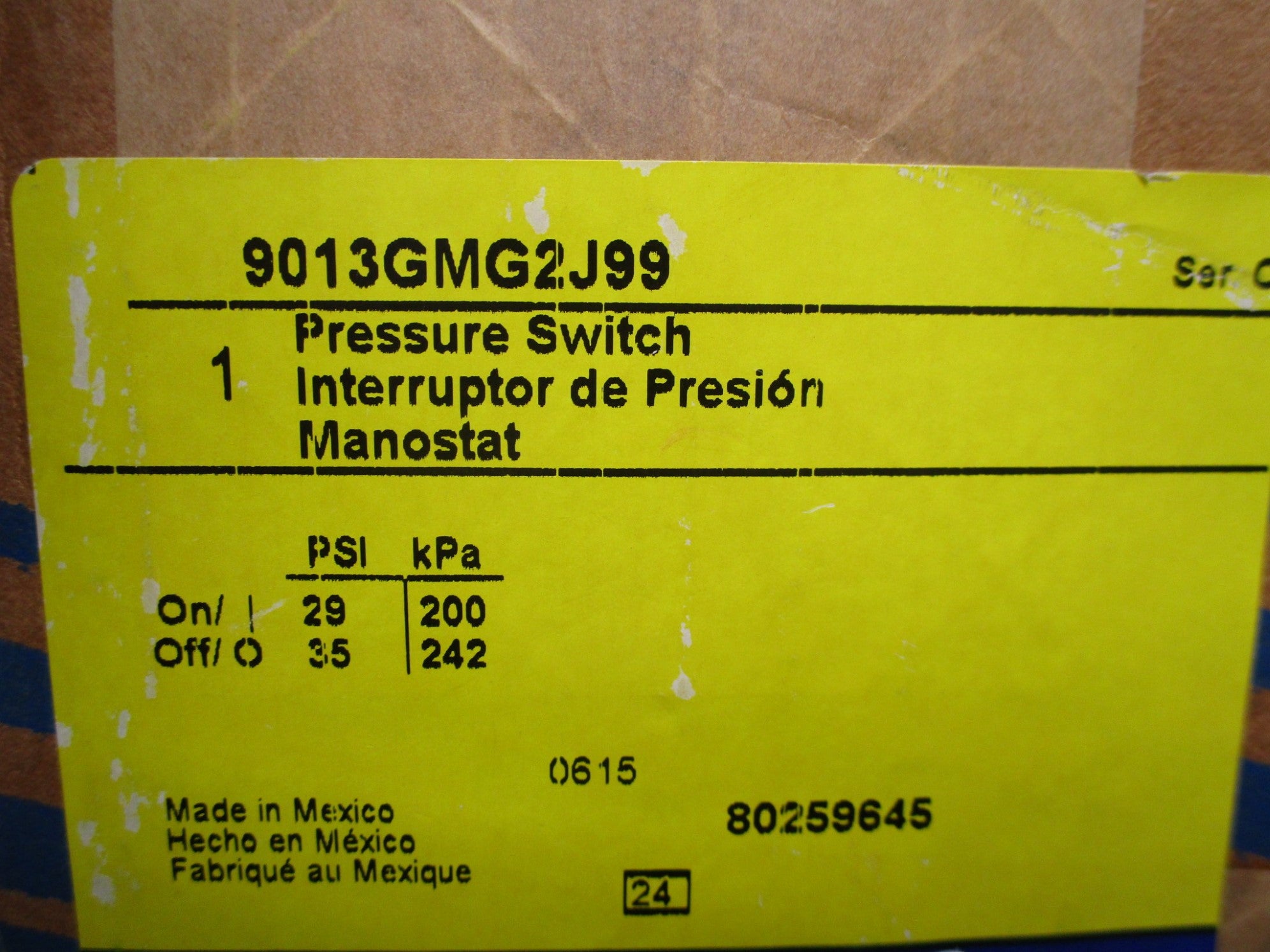 SQUARE D 9013GMG2J99 SER. C NSMP