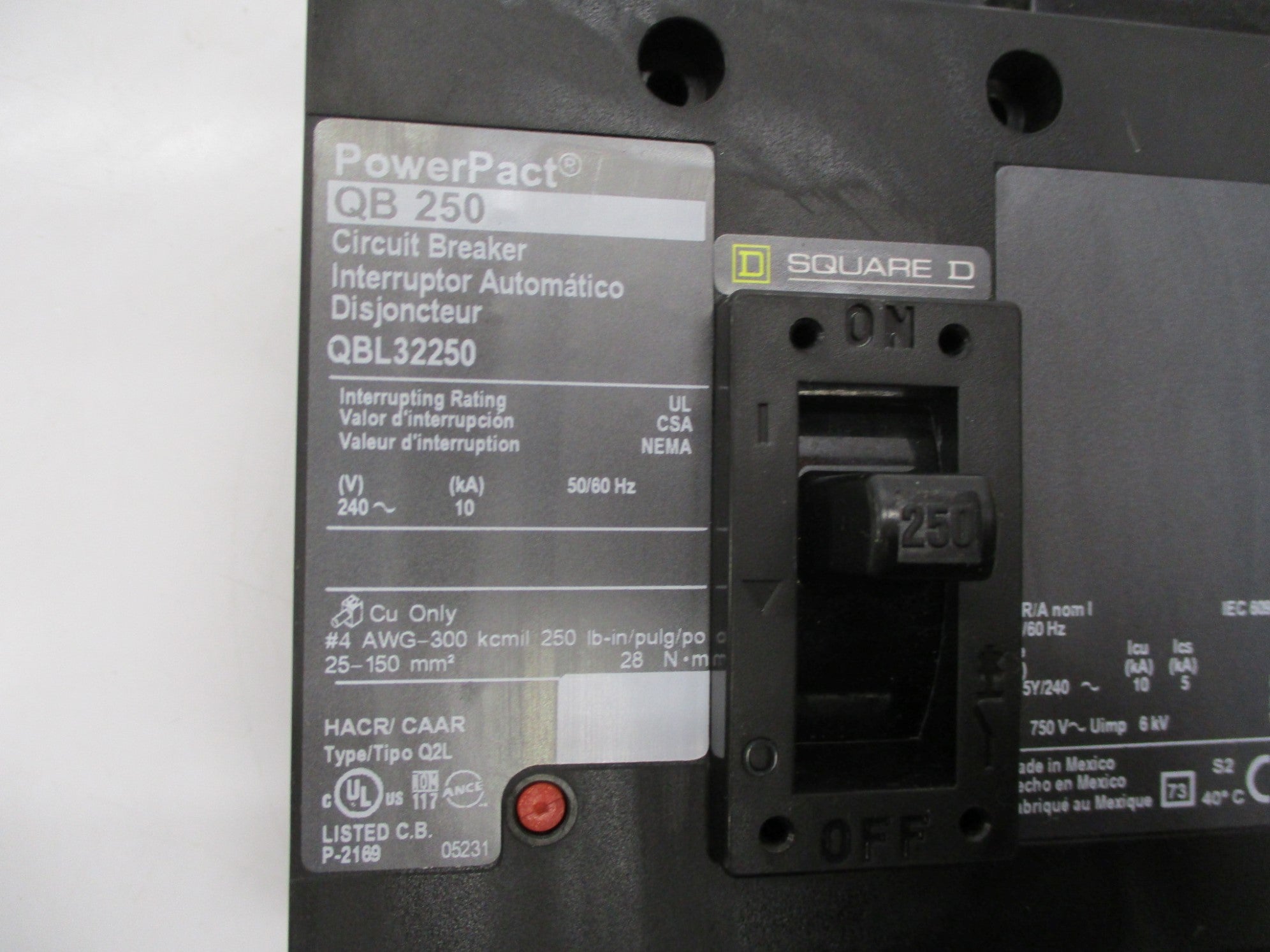 SQUARE D QBL32250 250A 240V NSMP