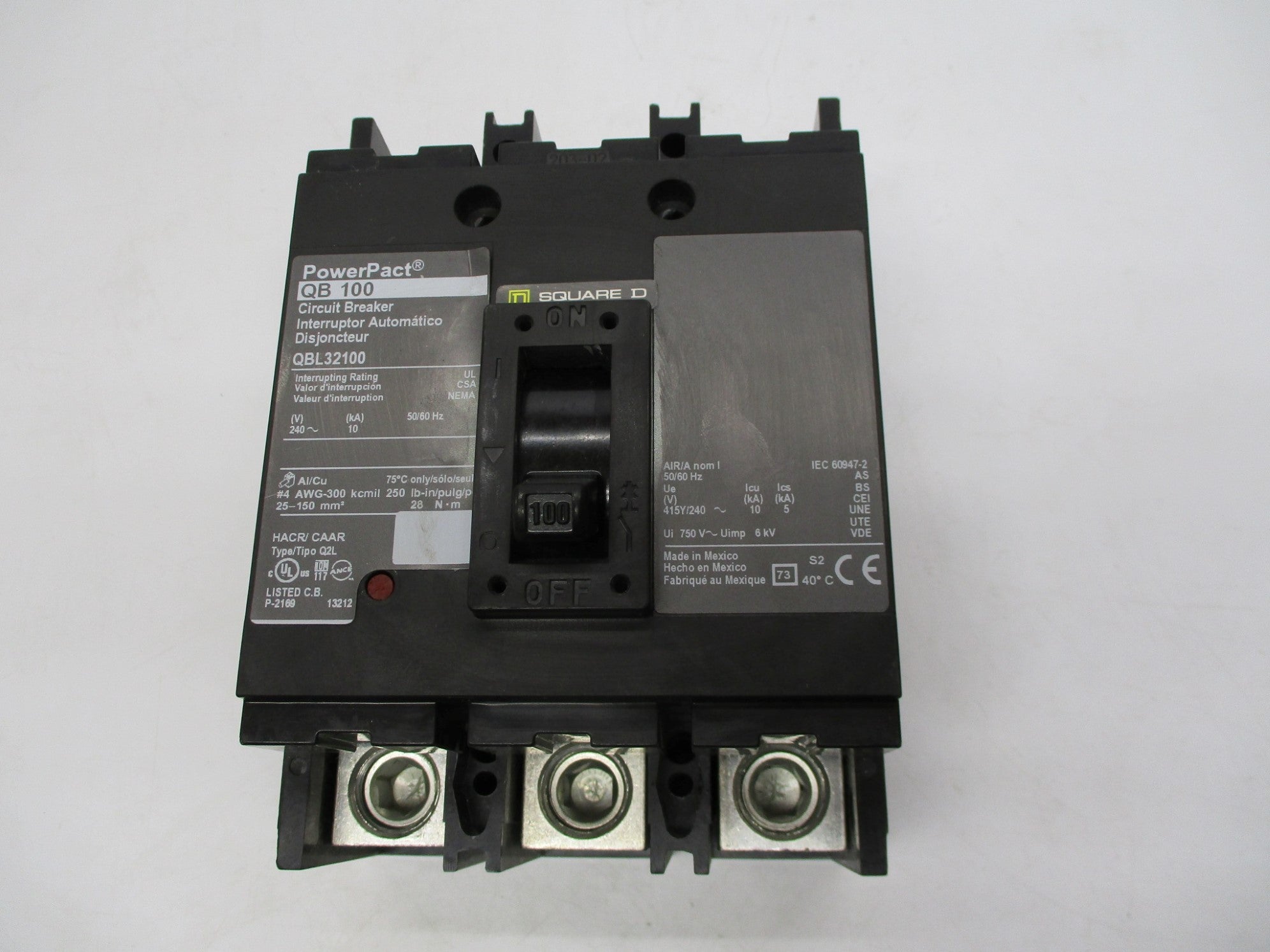 SQUARE D QBL32100 100A 240V NSMP