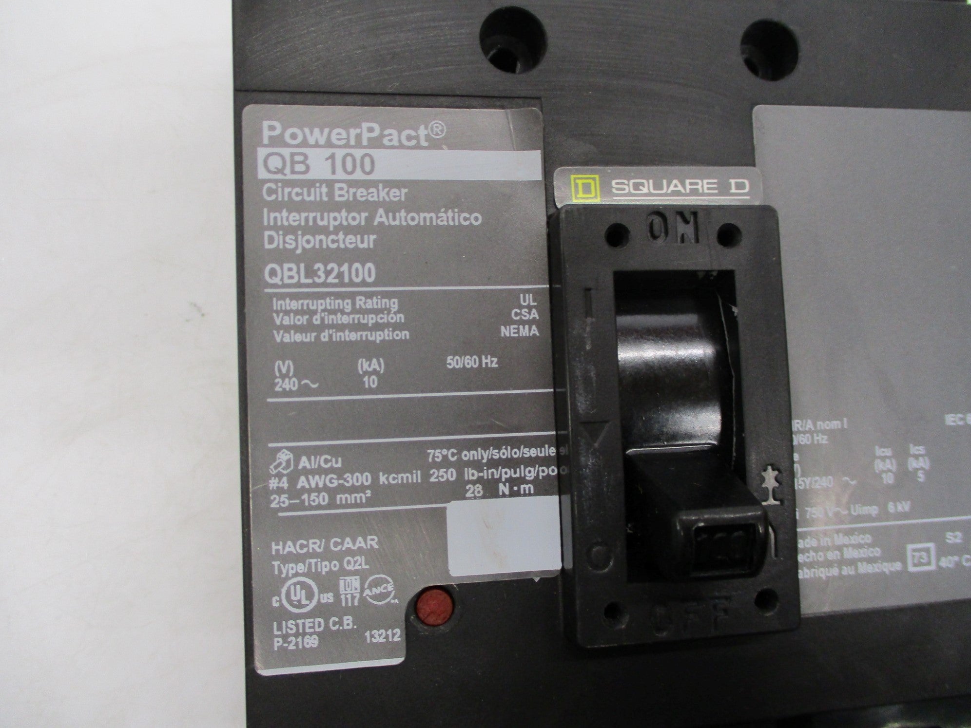 SQUARE D QBL32100 100A 240V NSMP