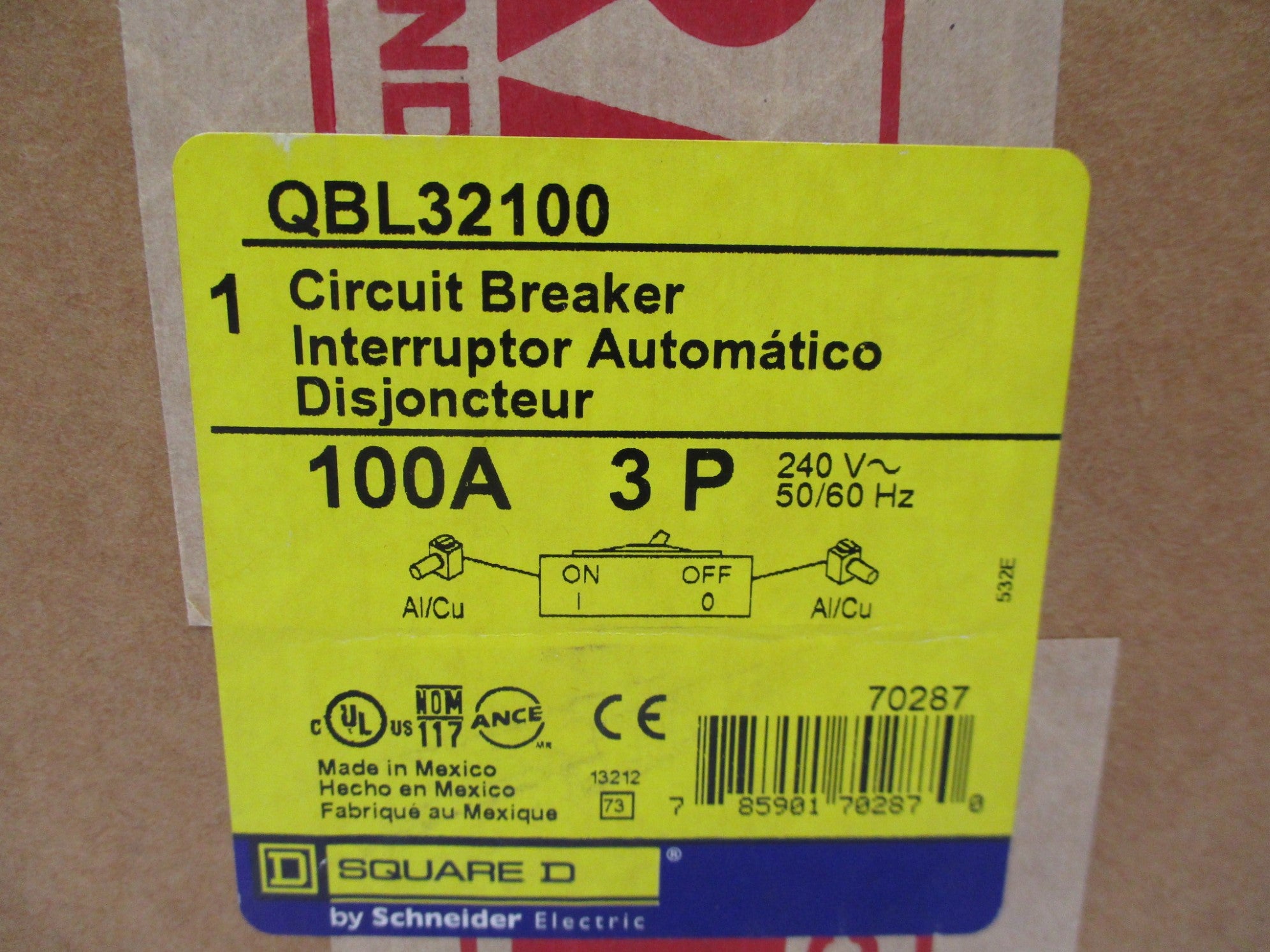 SQUARE D QBL32100 100A 240V NSMP