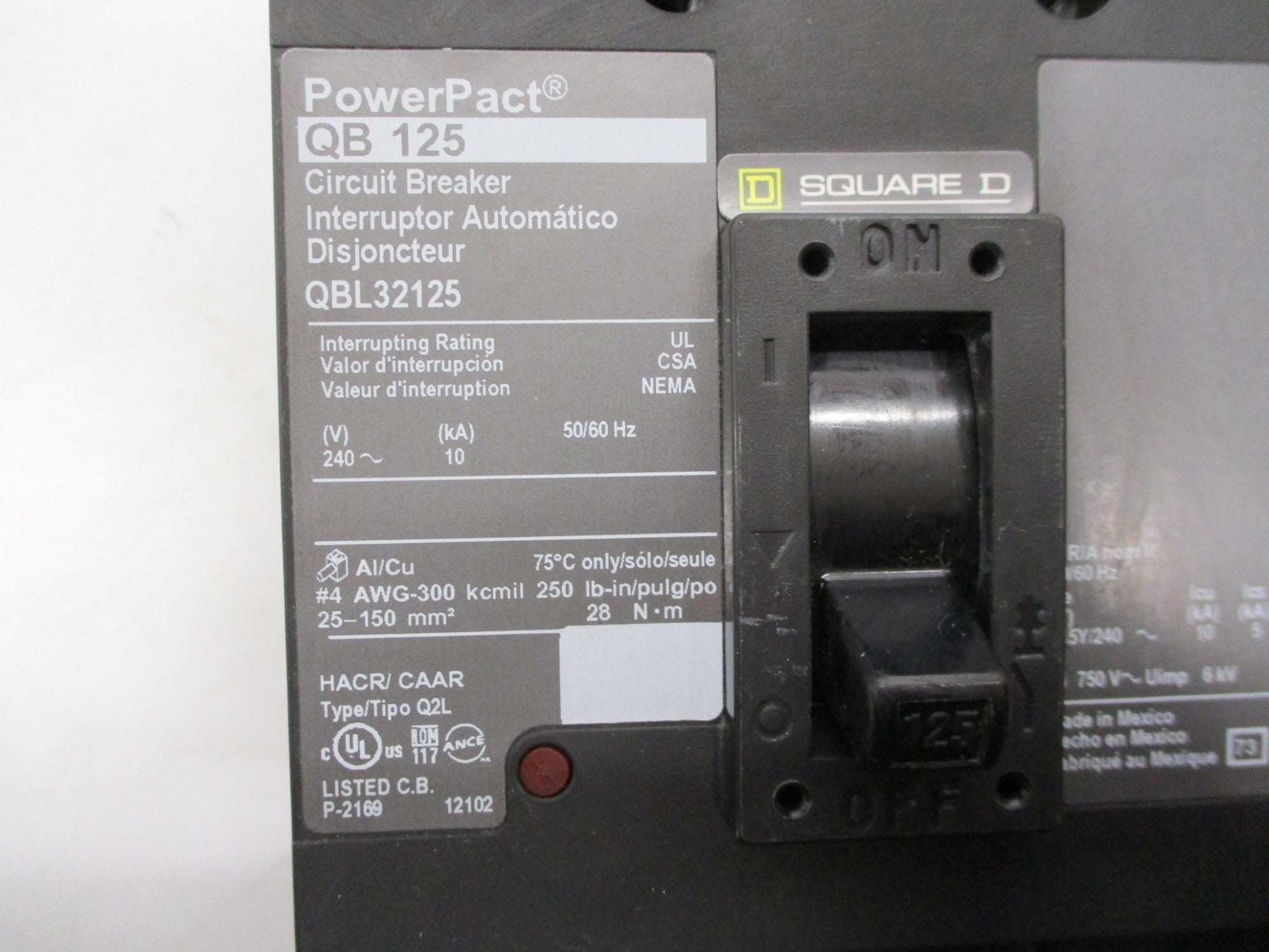 SQUARE D QBL32125 NSMP